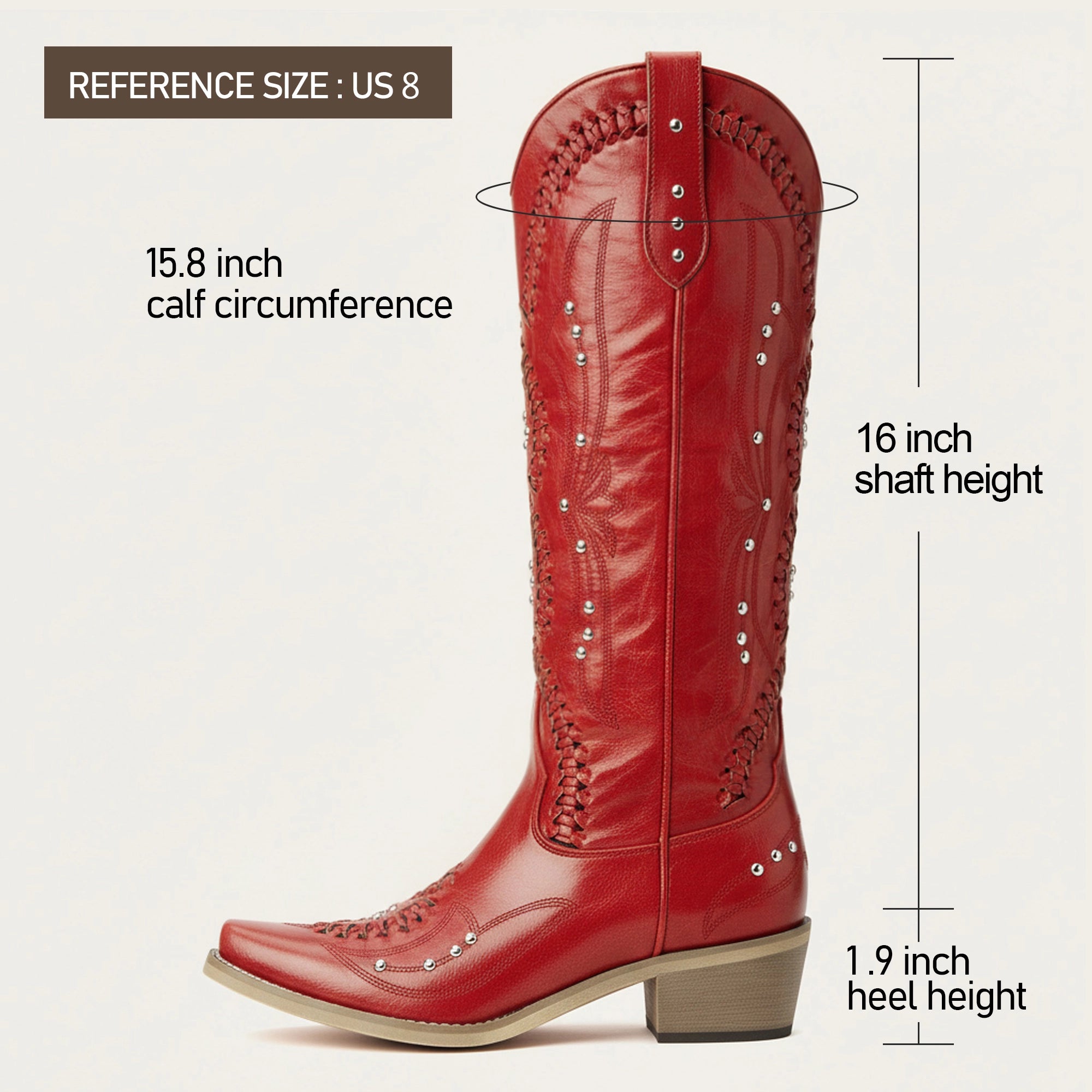 The Kitty - Red Snip Toe Rhinestone Cowgirl Boots with Cutout Woven