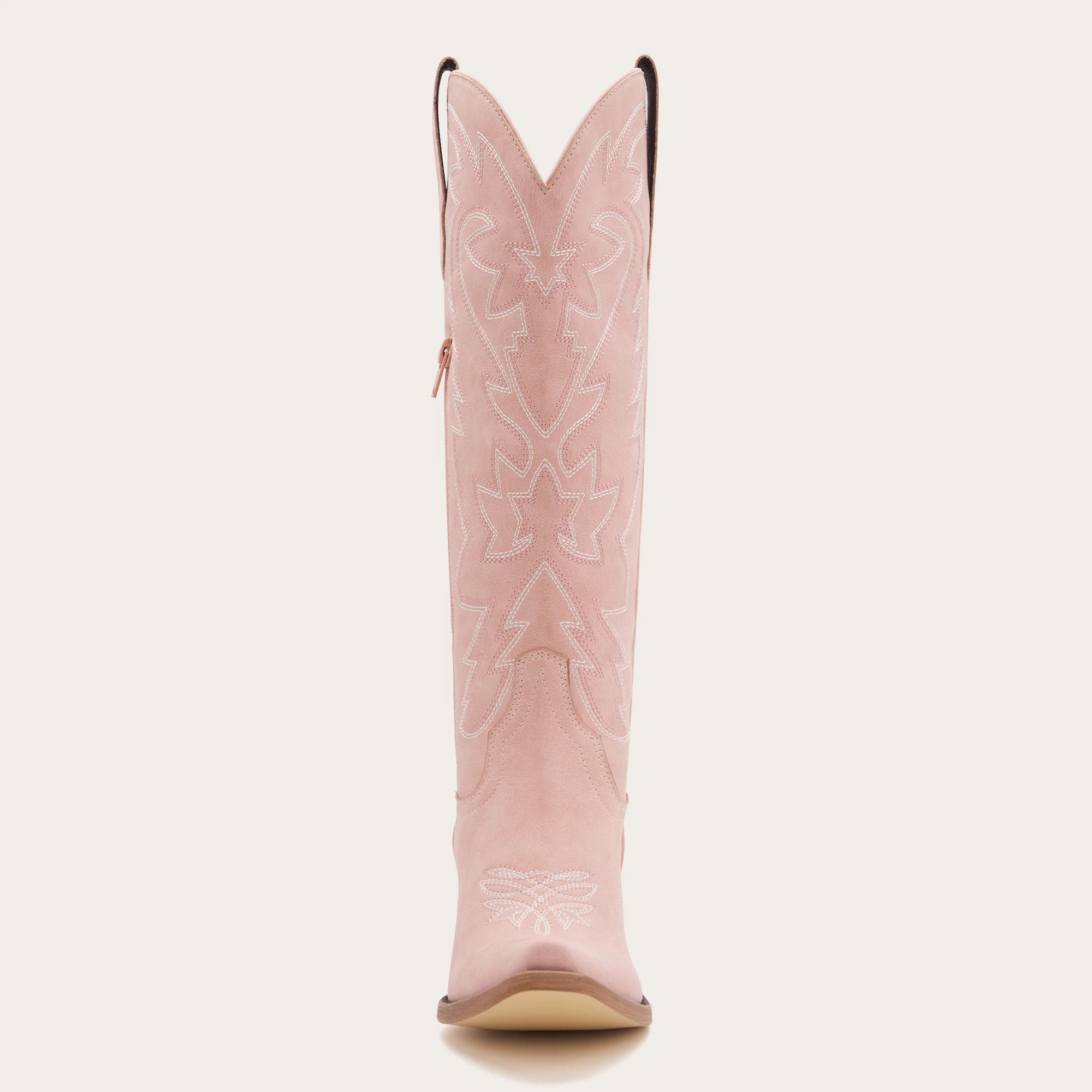 The Molly Wood – Pink Snip Toe Embroidered Cute Comfortable Tall Cowgirl Boots