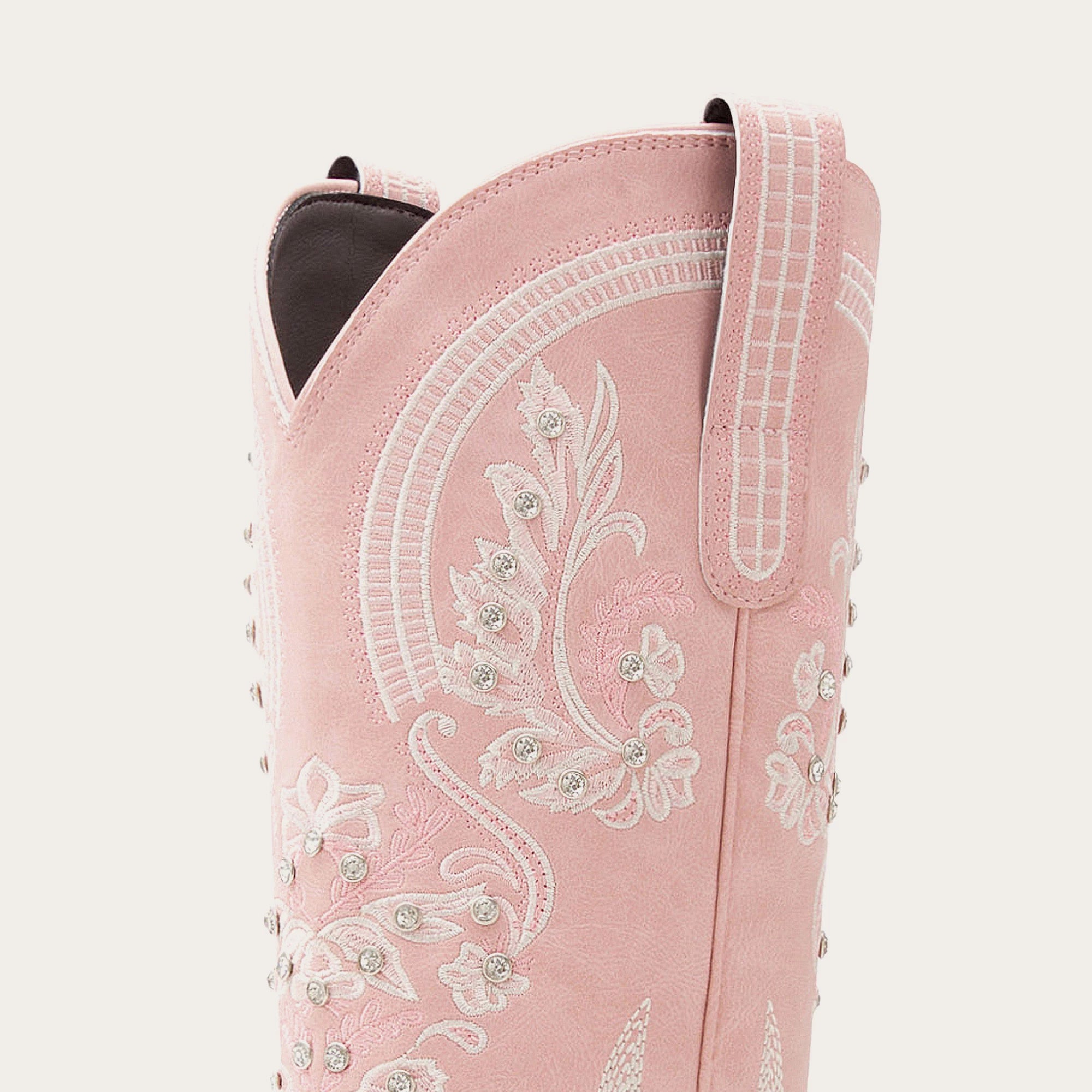The Aurelia - Rose Pink Women's Cowboy Boots with Snip Toe & Floral Embroidery