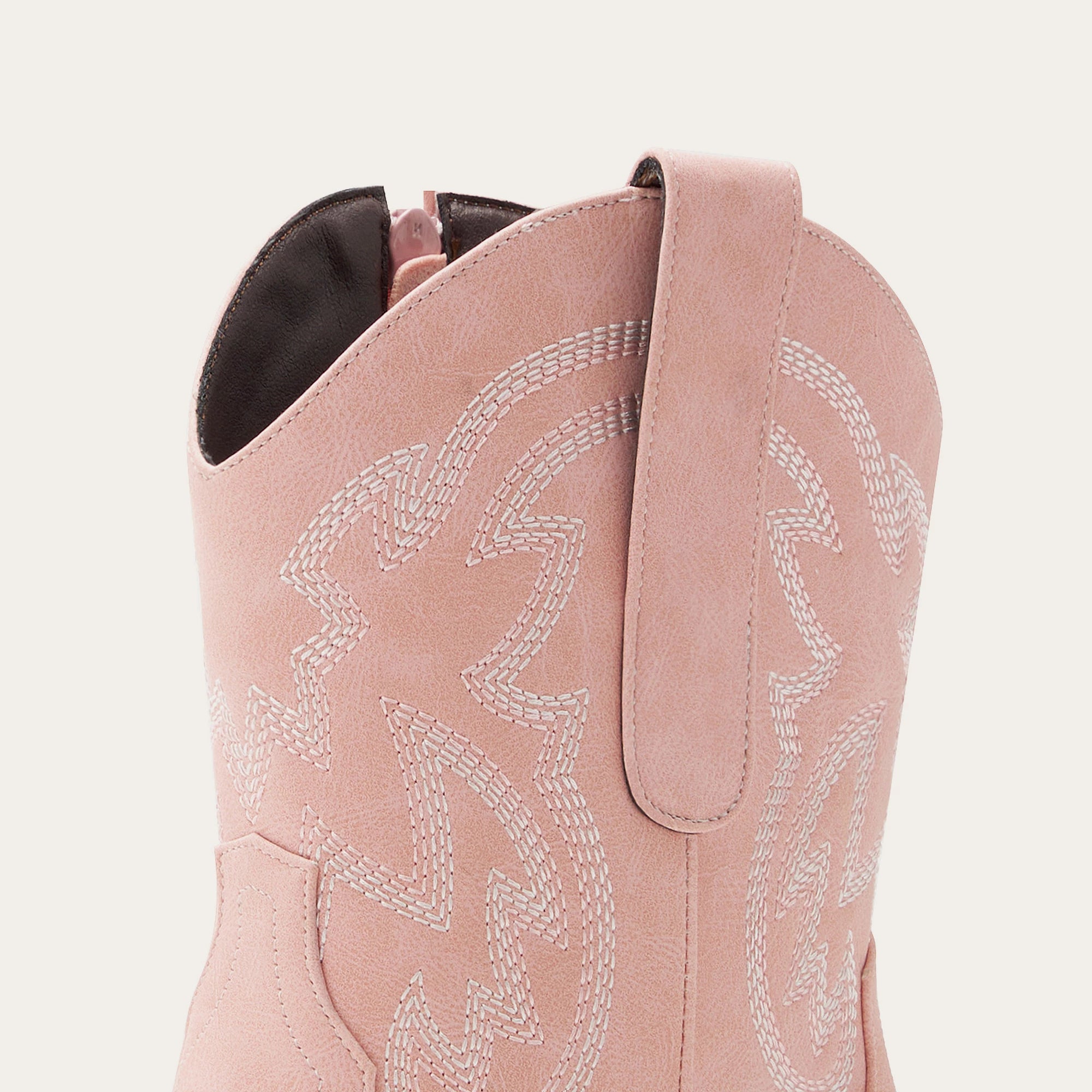 The Rosie - Snip Toe Pink Cowgirl Booties Embroidery Side Zipper