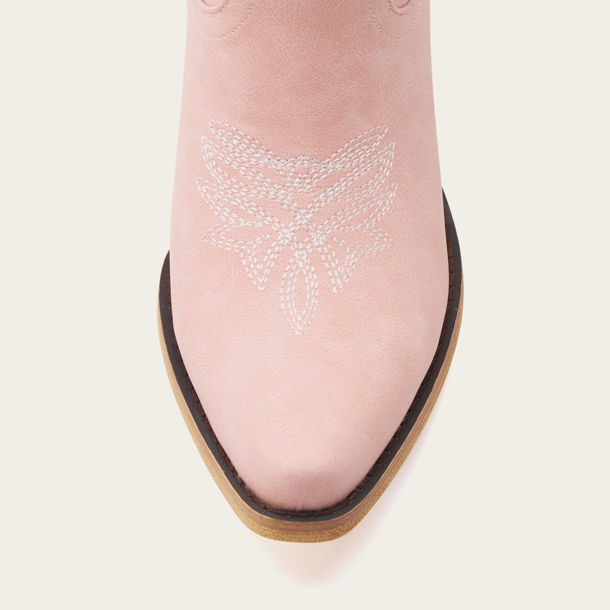 The Rosie - Snip Toe Pink Cowgirl Booties Embroidery Side Zipper