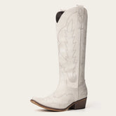The Rosemary - Cream Classic Tall Cowgirl Boots with Embroidery