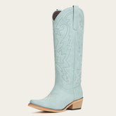 The Molly Wood – Blue Embroidered Tall Cowgirl Boots