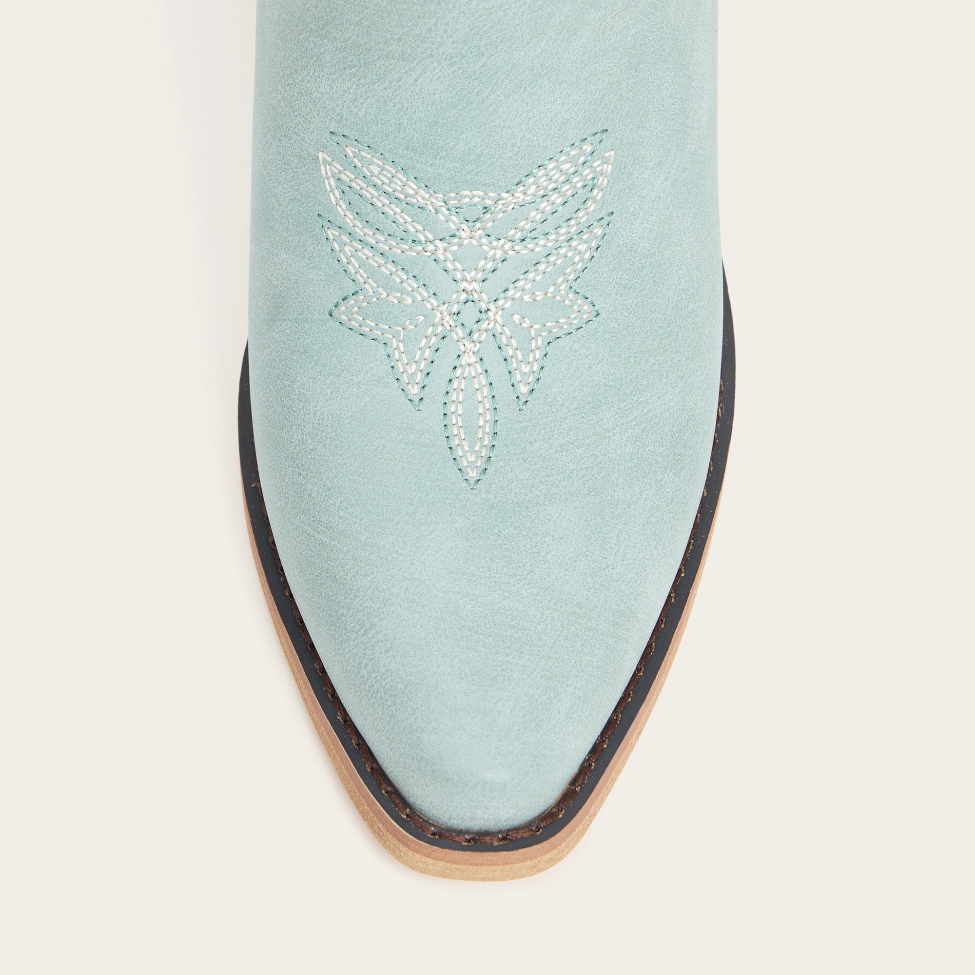 The Molly Wood – Blue Snip Toe Embroidered Cute Comfortable Tall Cowgirl Boots