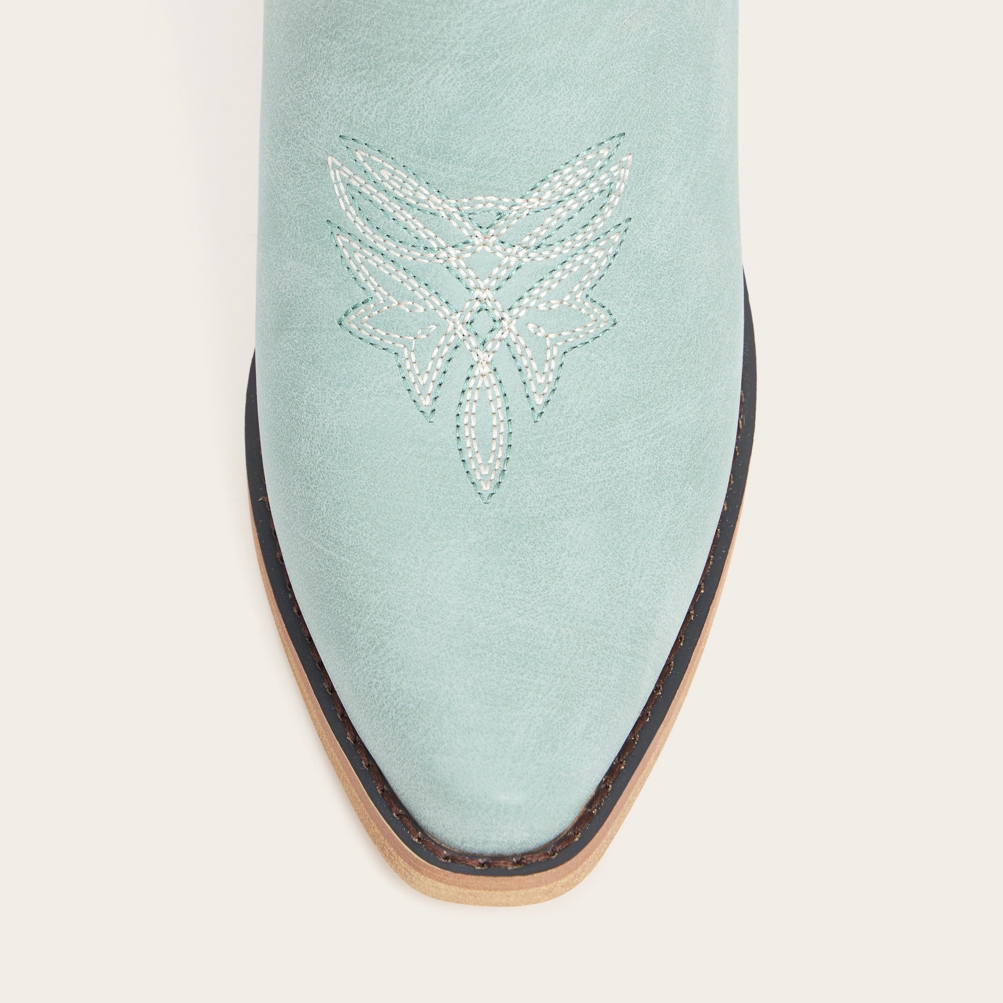 The Molly Wood – Blue Snip Toe Embroidered Cute Comfortable Tall Cowgirl Boots