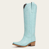 The Rosemary - Blue Classic Tall Cowgirl Boots with Embroidery