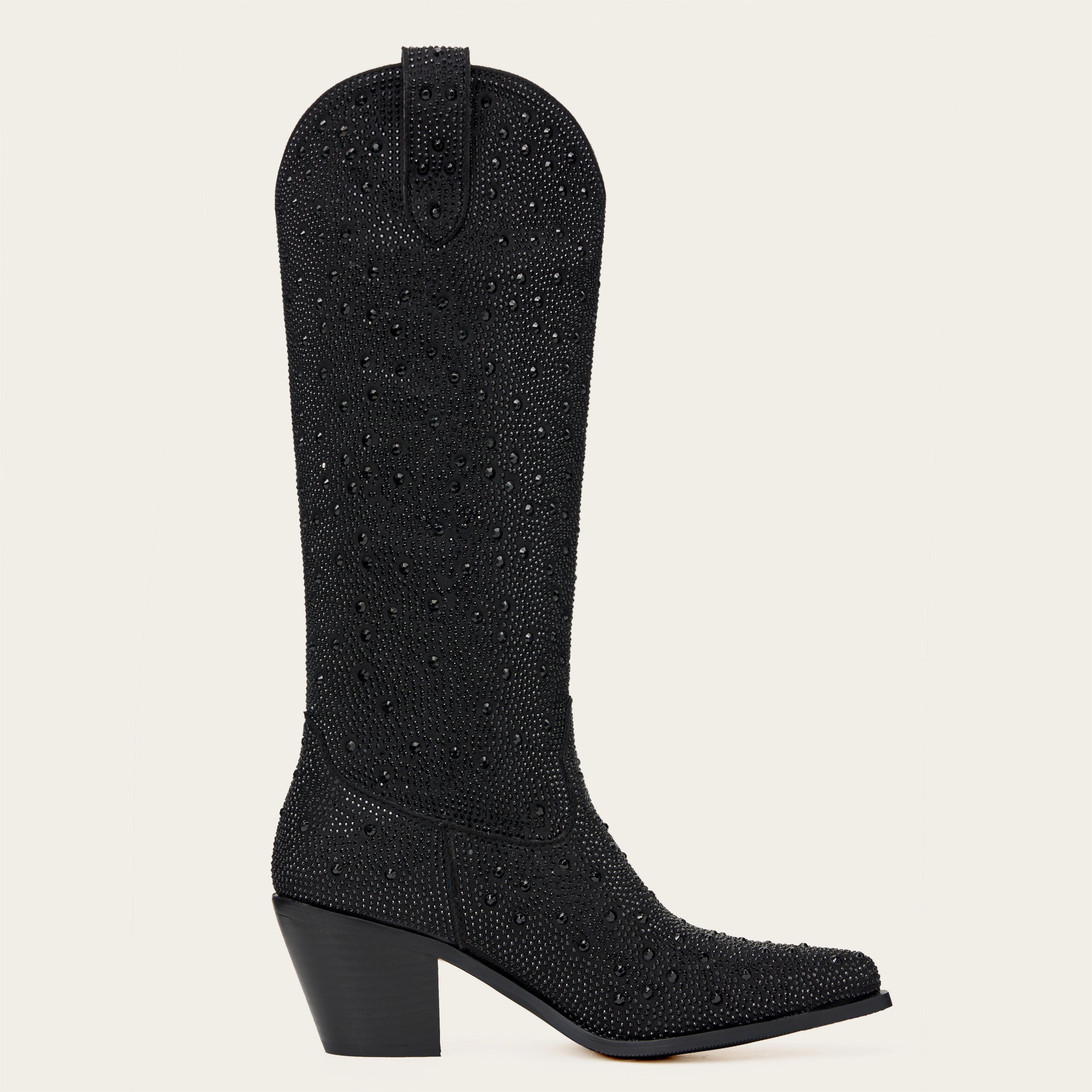 The Stardust - Crystal Covered Black Tall Cowgirl Boots