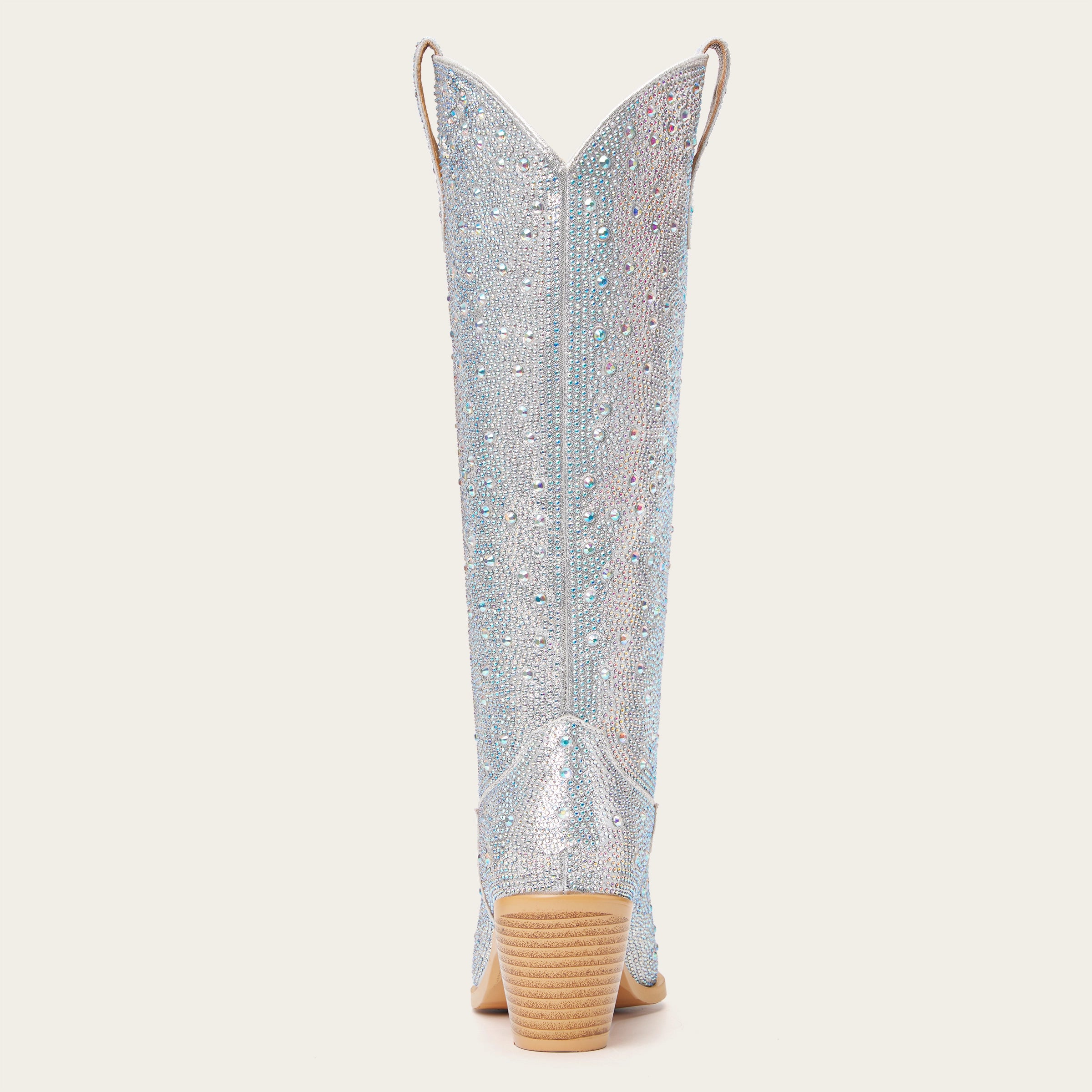 The Stardust – Crystal-Covered Silver Tall Cowgirl Boots