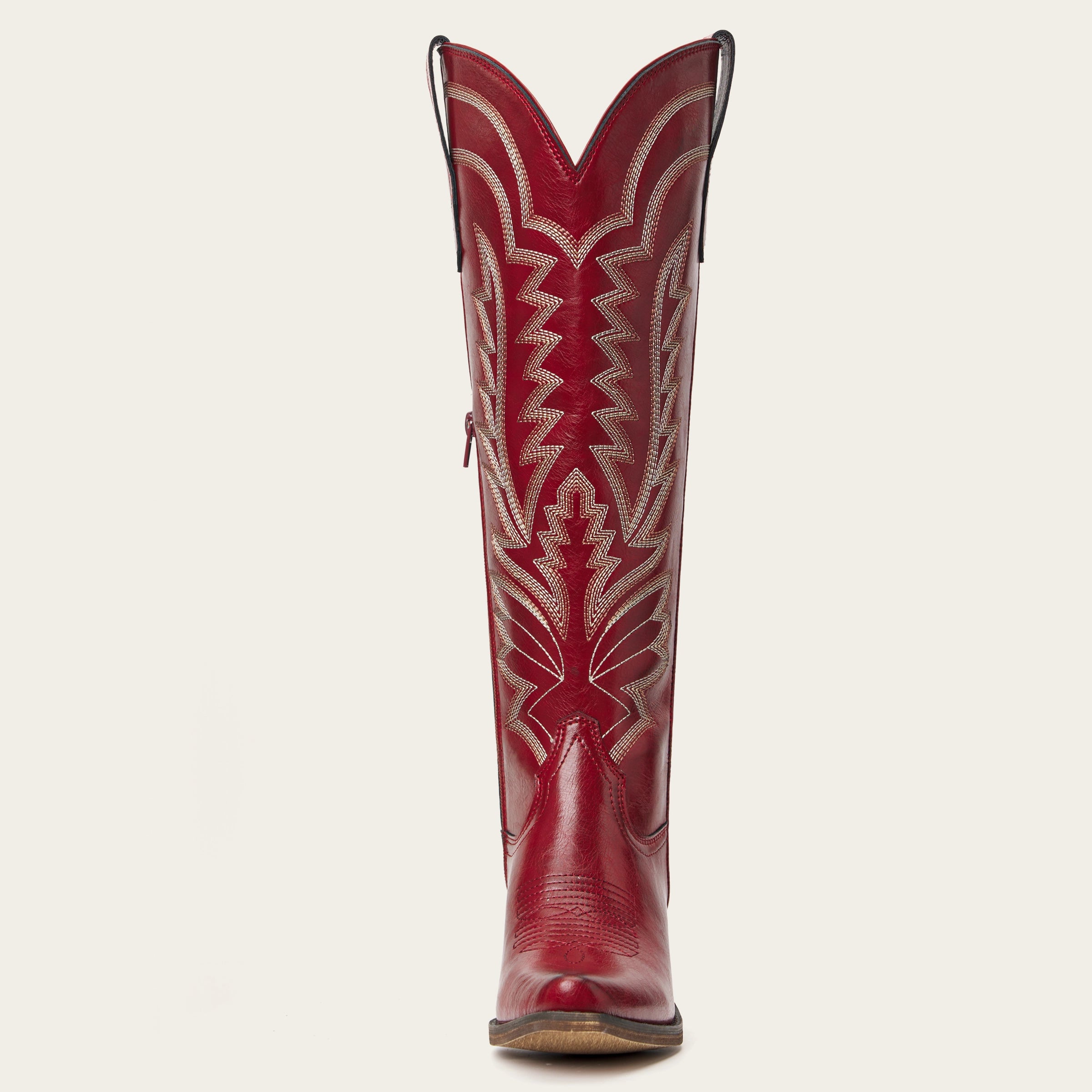The Laurey - Crimson Embroidered Cowgirl Boots with Classic Western Flair