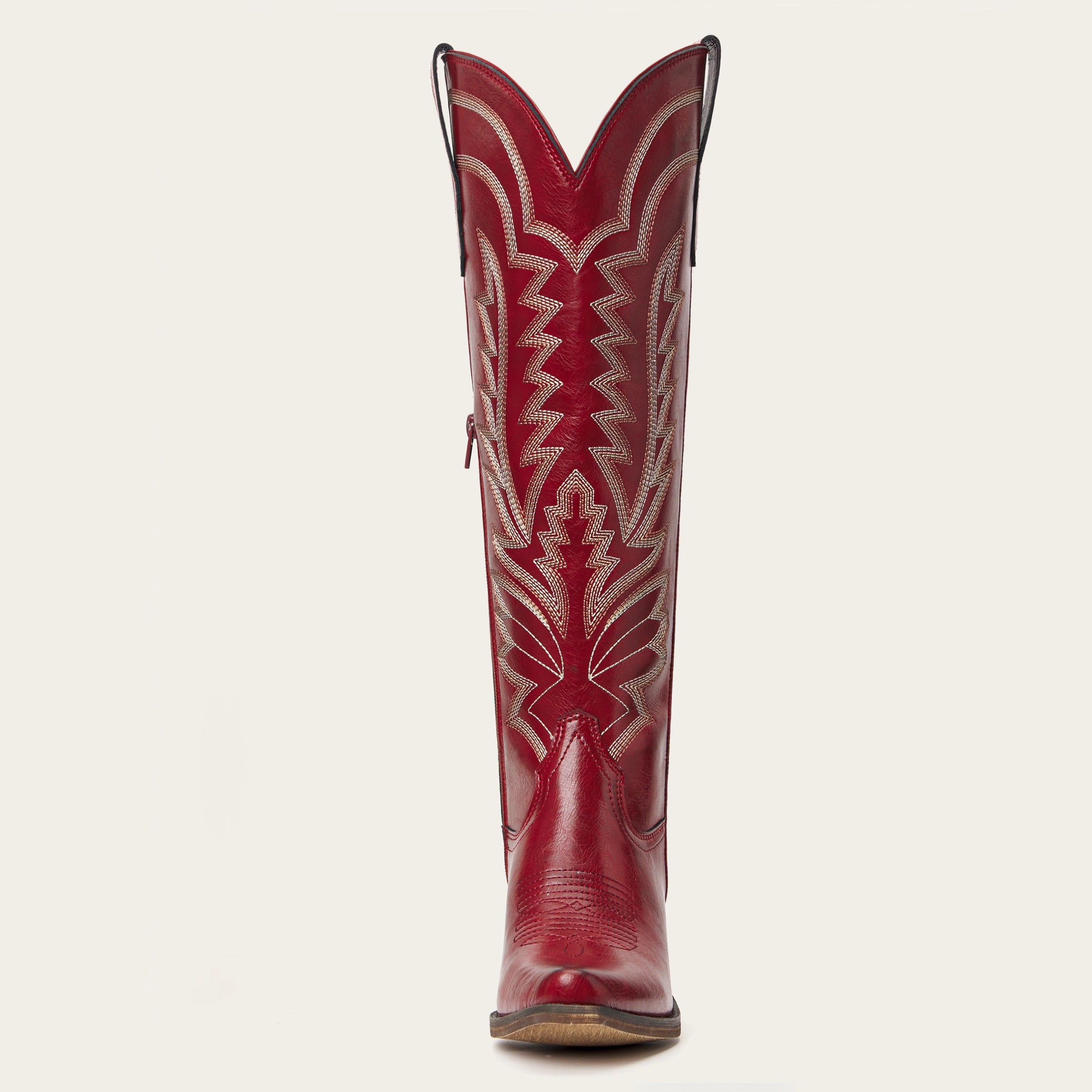The Laurey - Crimson Embroidered Cowgirl Boots with Classic Western Flair