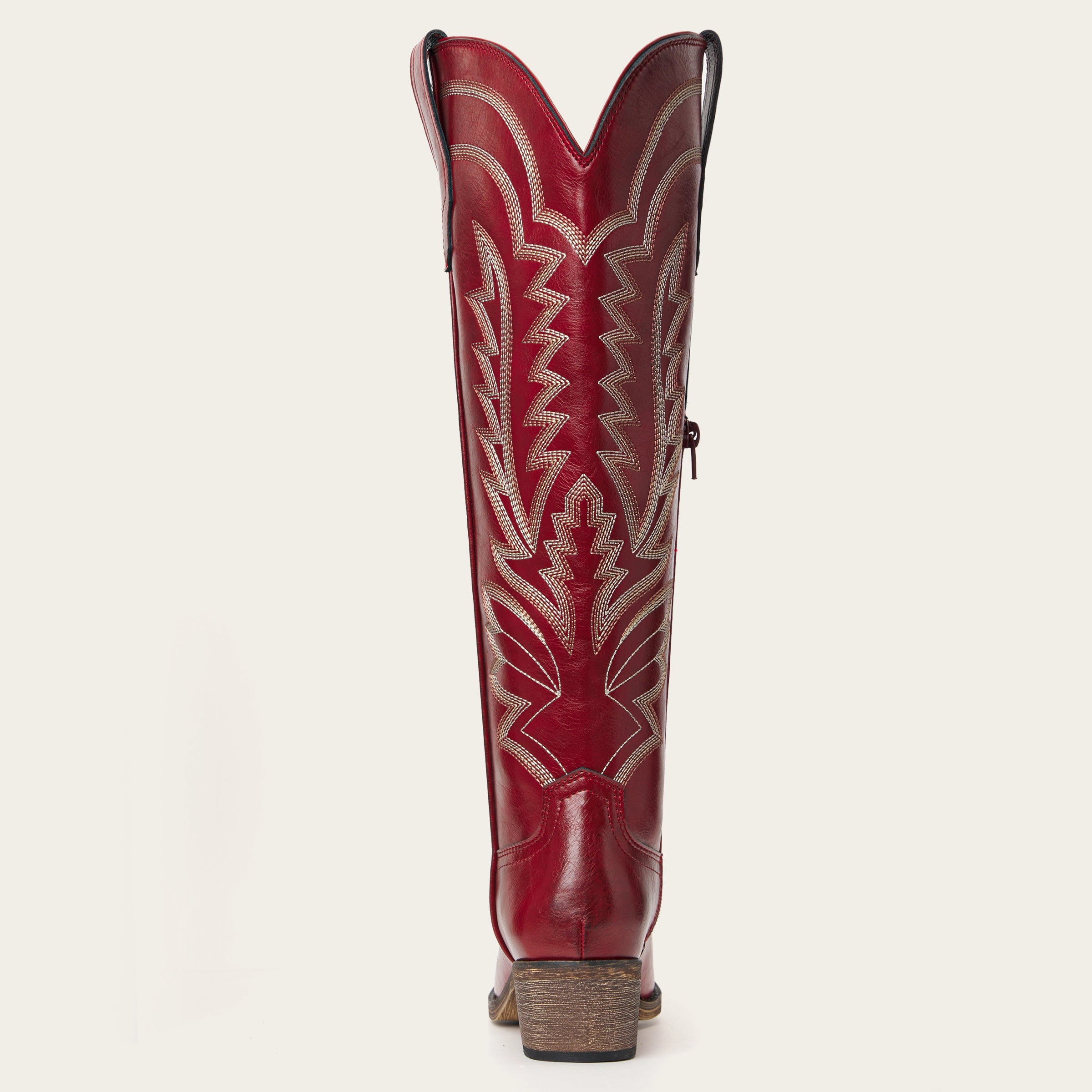 The Laurey - Crimson Embroidered Cowgirl Boots with Classic Western Flair