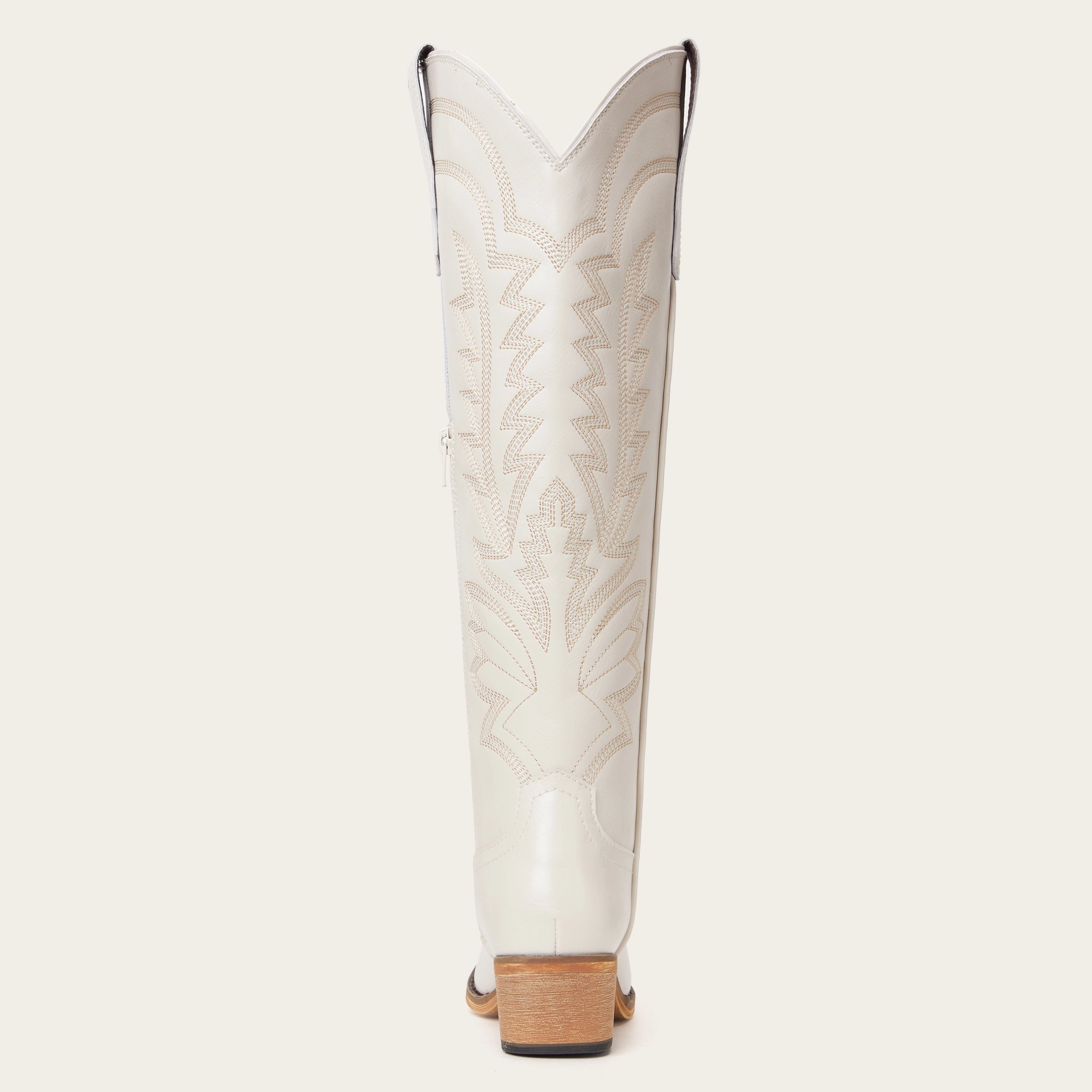 The Laurey - Ivory Embroidered Cowgirl Boots with Classic Western Flair