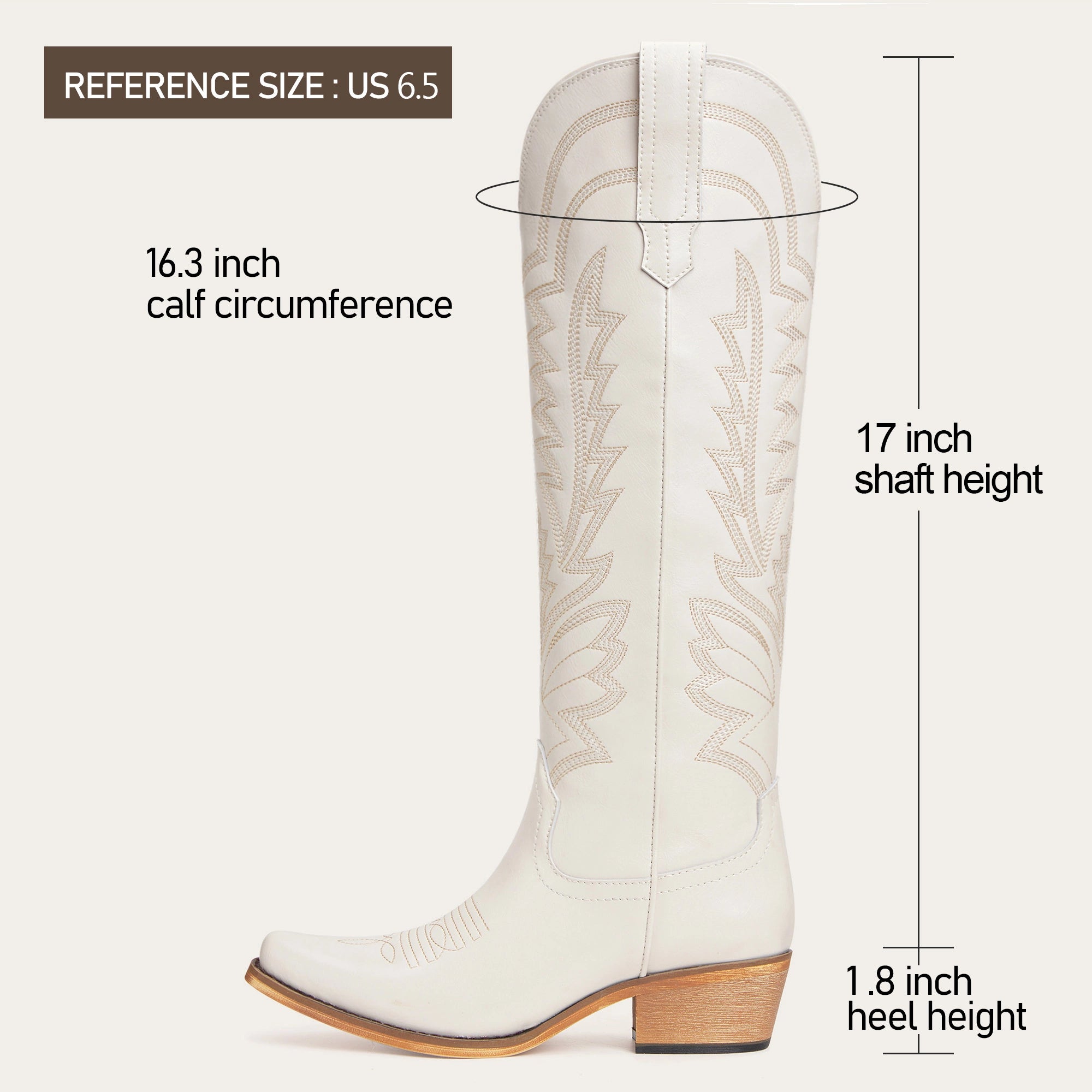 The Laurey - Ivory Embroidered Cowgirl Boots with Classic Western Flair