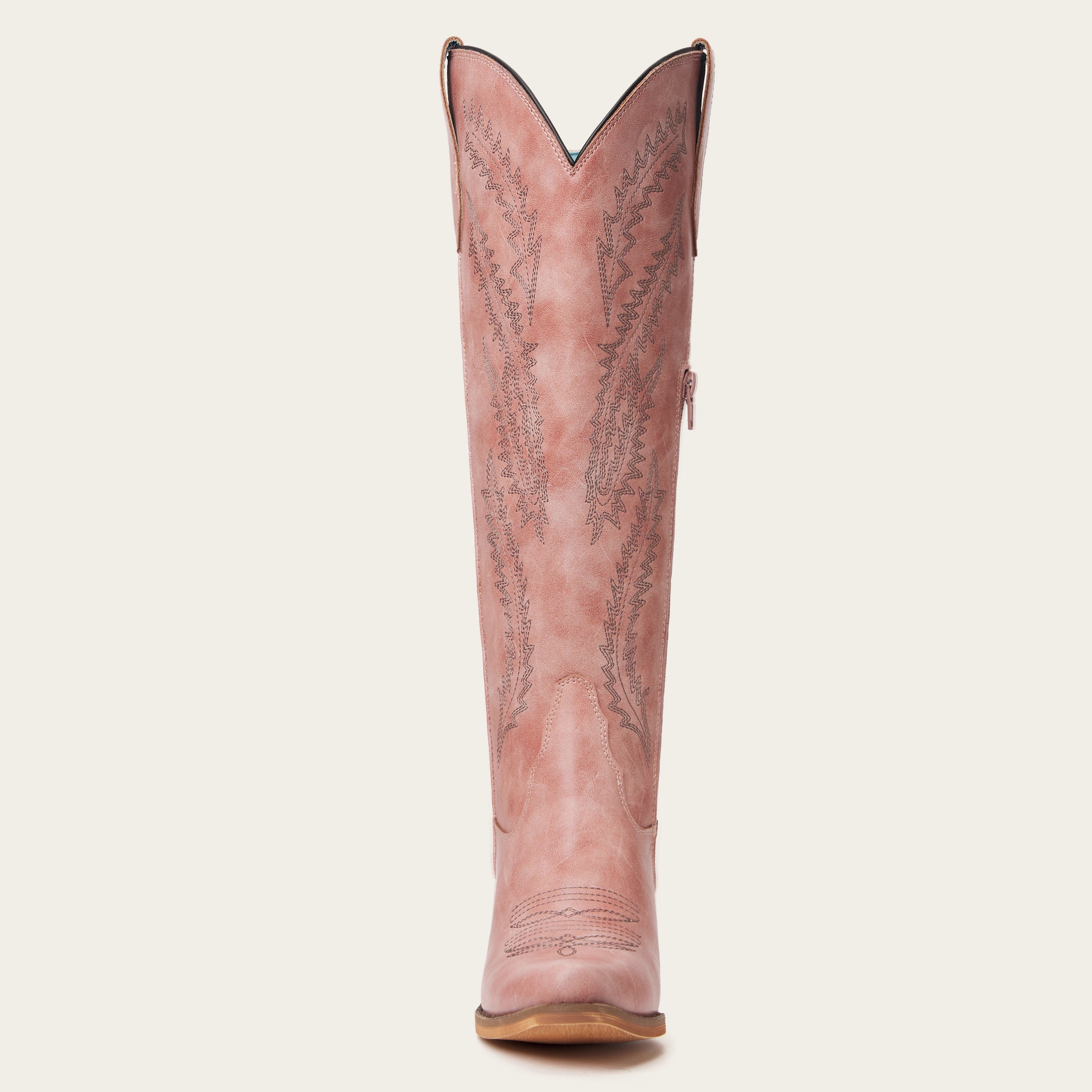 The Cattle – Dusty Rose Tall Western Boots with Tonal Embroidery