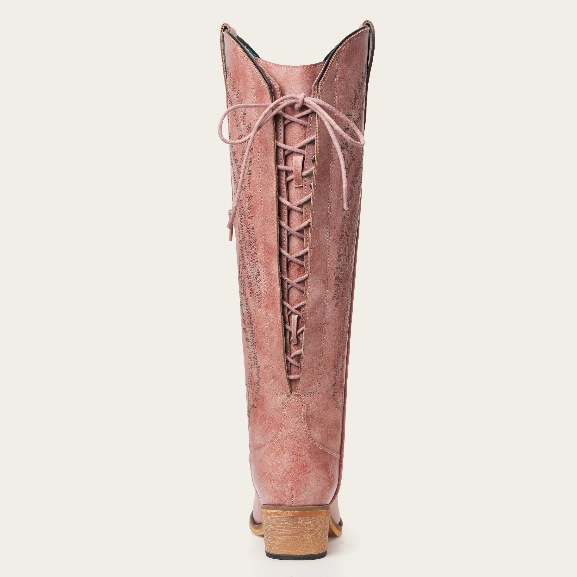 The Cattle – Dusty Rose Tall Western Boots with Tonal Embroidery