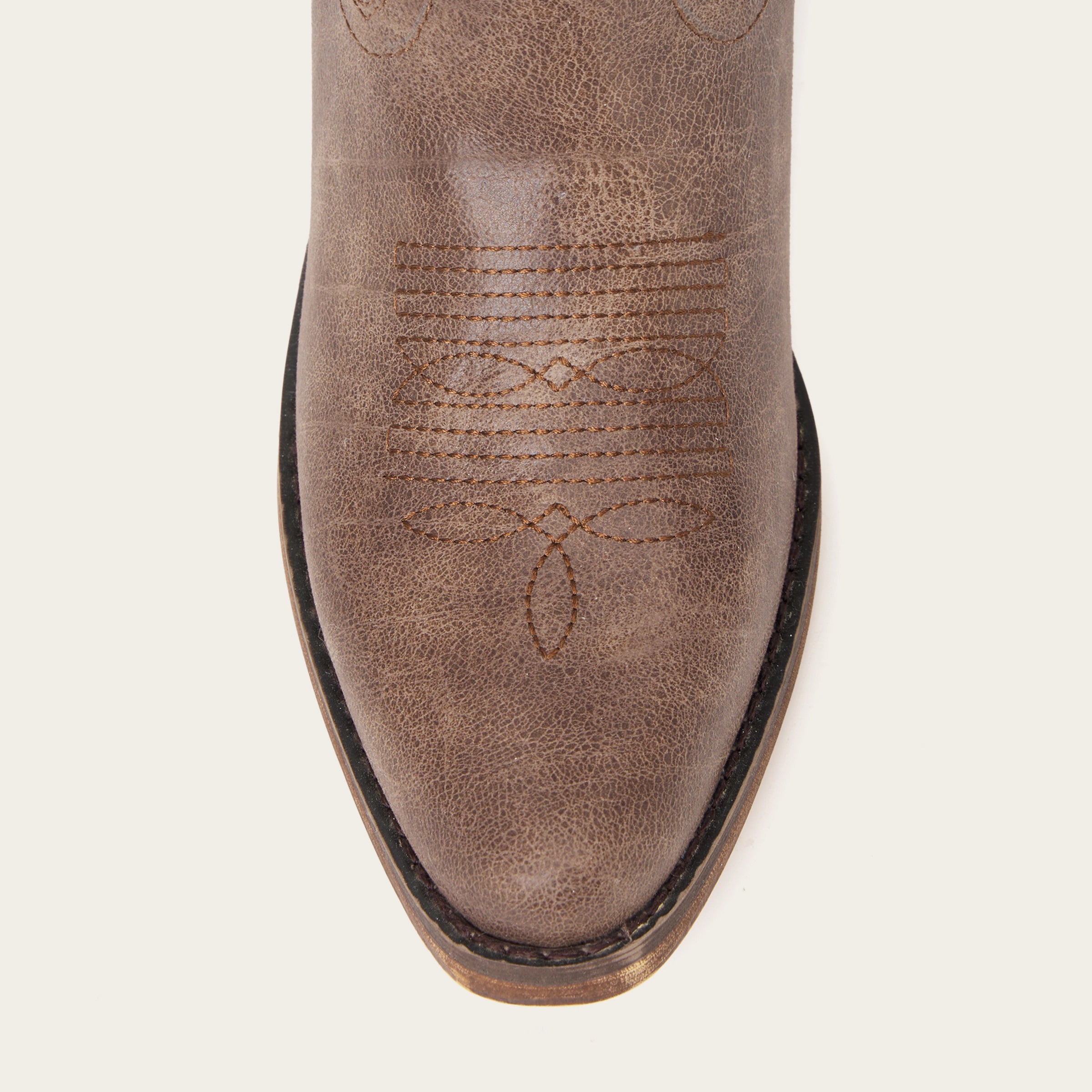 The Elizabeth - Brown Cowgirl Boots Snip Toe with Embroidered Detail