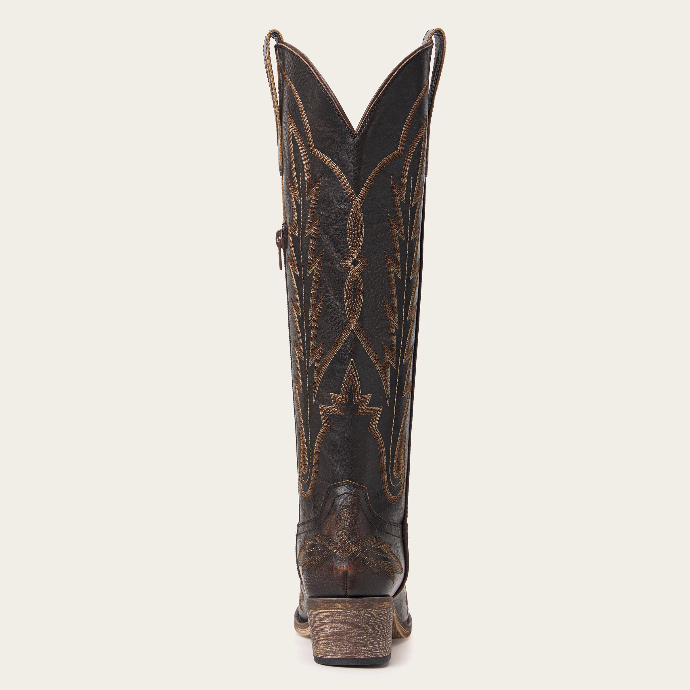 The Rosemary - Dark Brown Classic Tall Cowgirl Boots with Embroidery