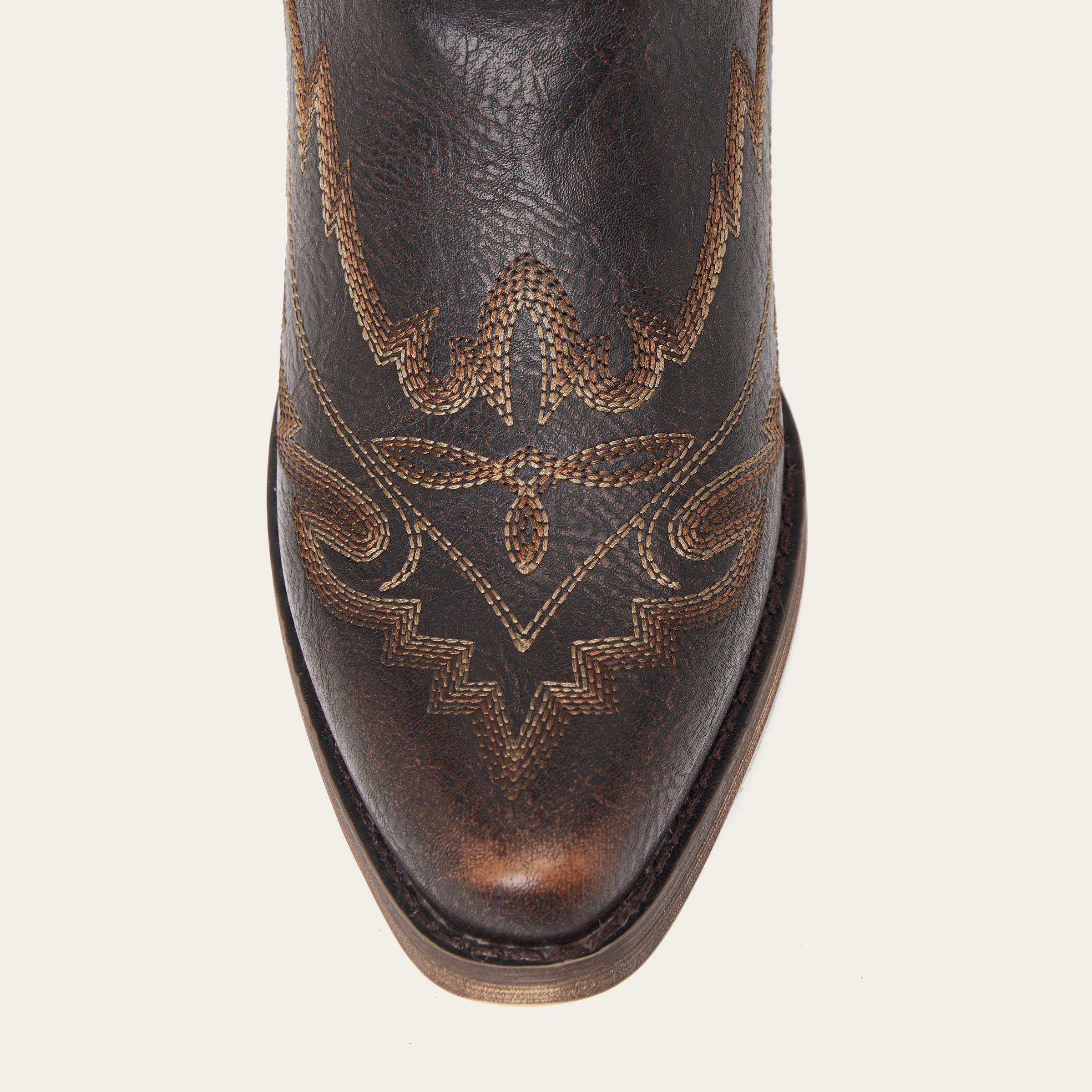 The Rosemary - Dark Brown Classic Tall Cowgirl Boots with Embroidery