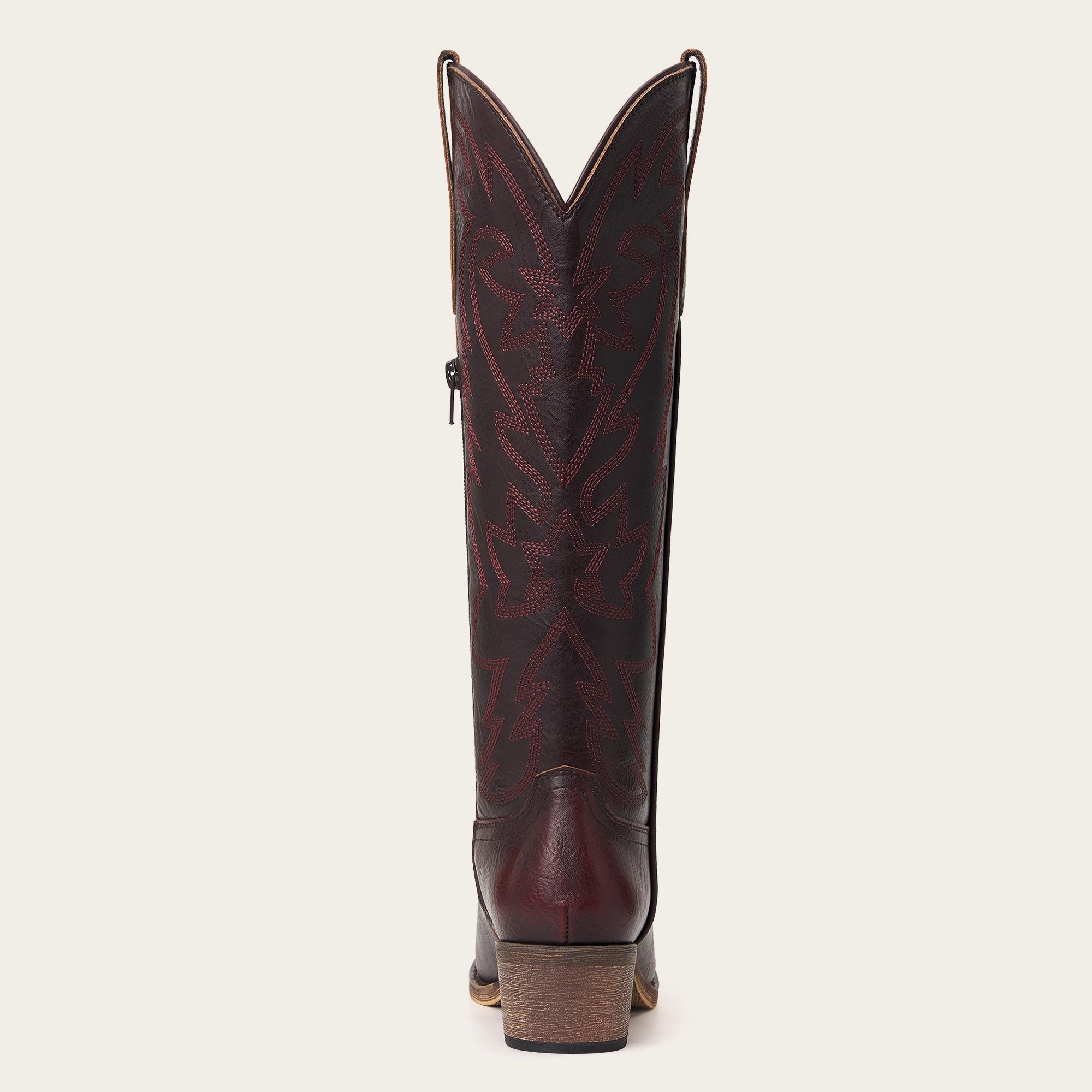 The Molly Wood - Mahogany Snip Toe Embroidered Cute Comfortable Tall Cowgirl Boots