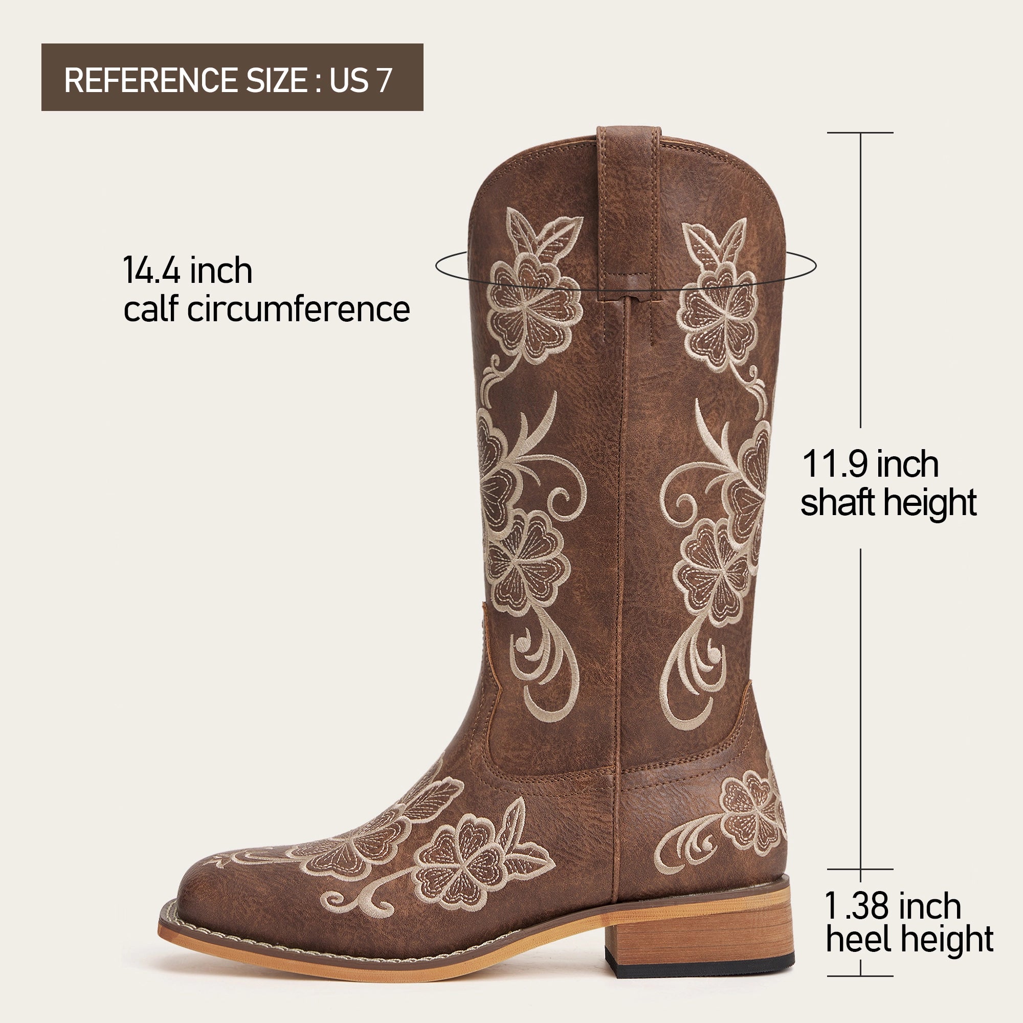 The Magnolia – Floral Square Toe Cowgirl Boots