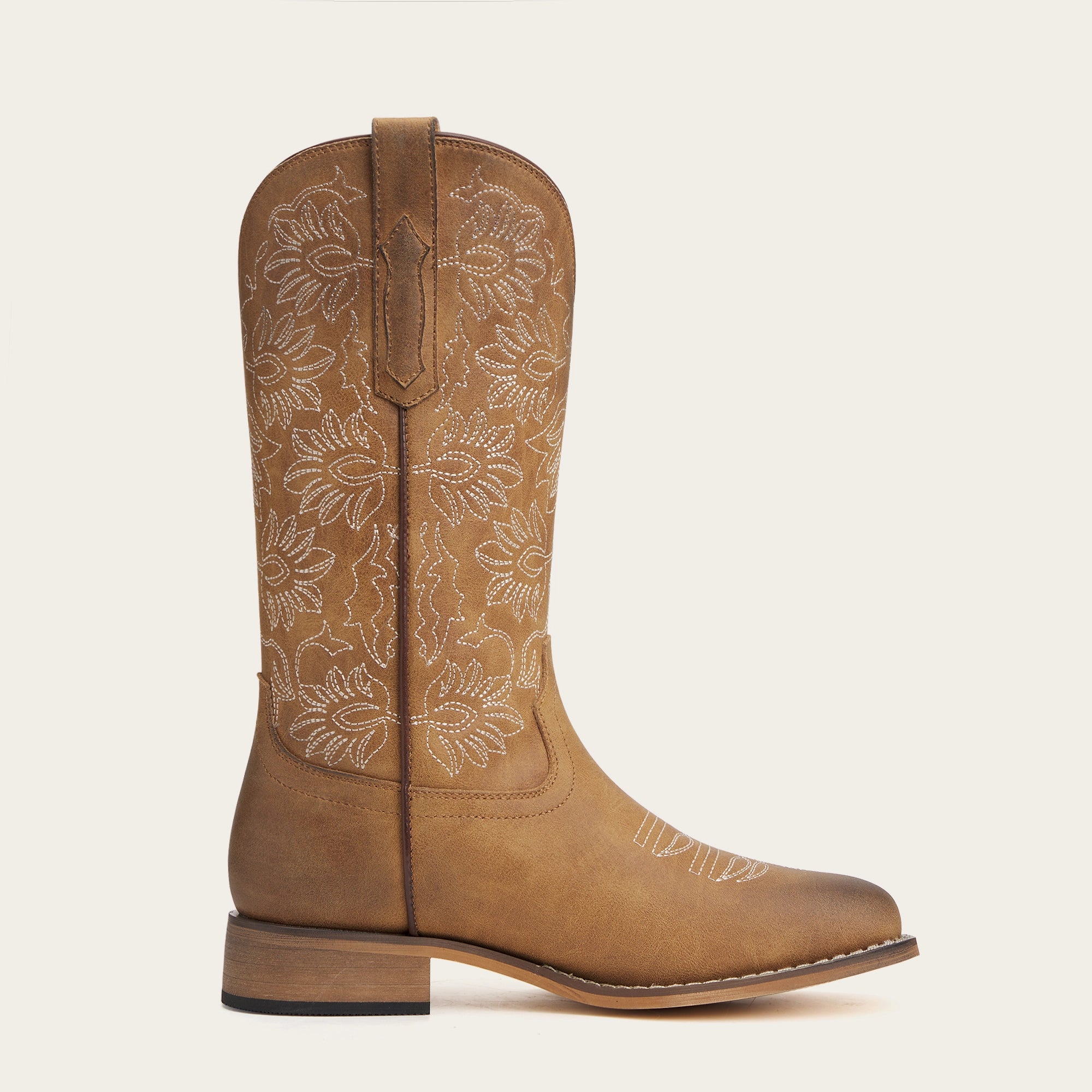 The Savannah – Floral Stitch Square Toe Cowgirl Boots