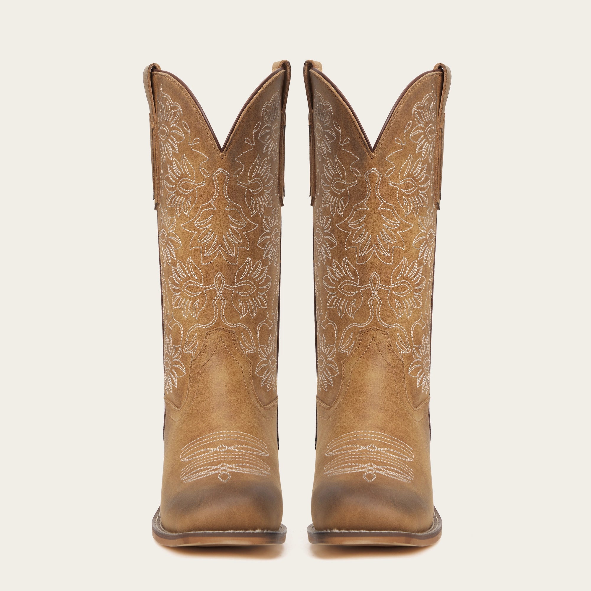 The Savannah – Floral Stitch Square Toe Cowgirl Boots
