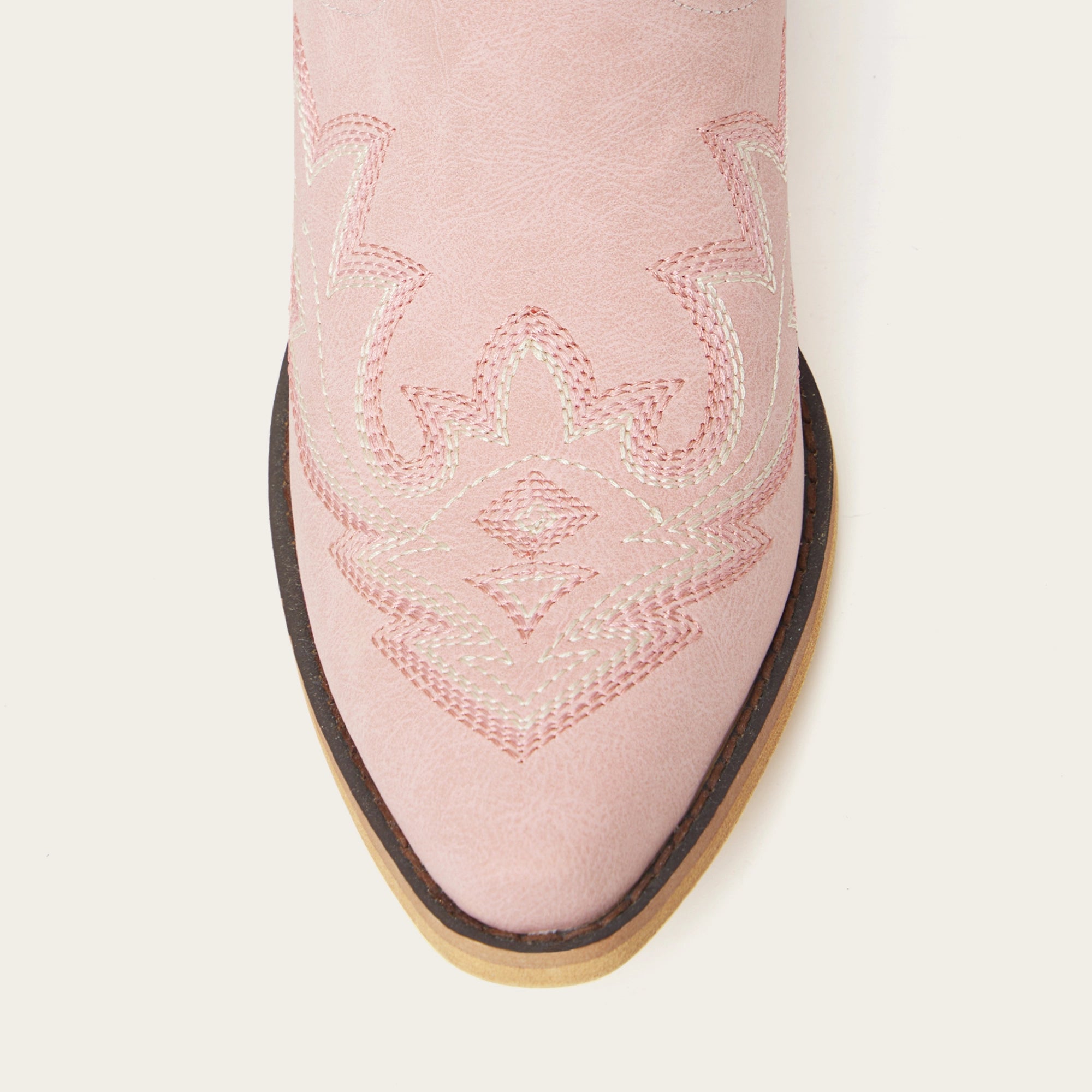 The Etta - Pink Short Tall Cowgirl Boots with Delicate Embroidery