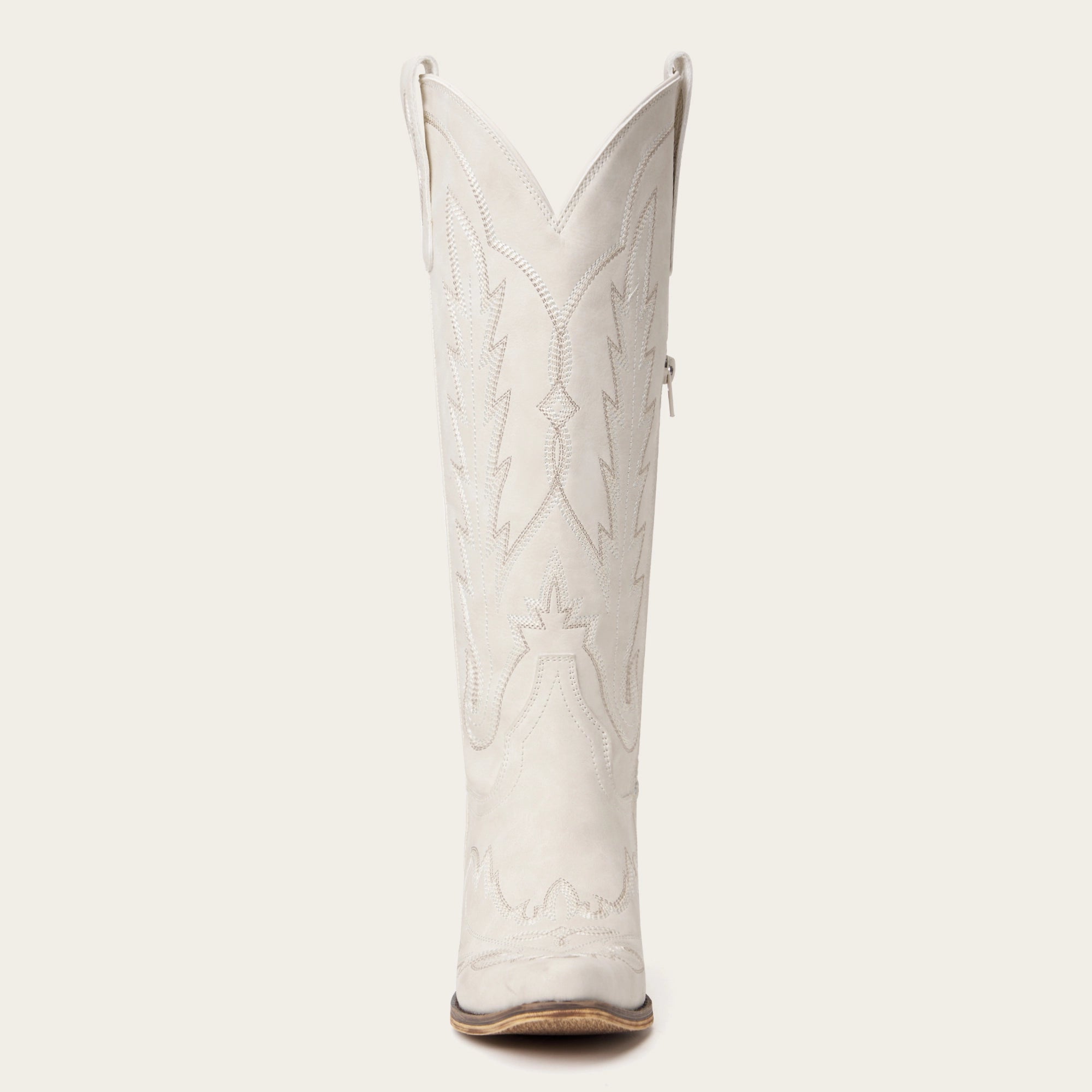 The Rosemary - Cream Classic Tall Cowgirl Boots with Embroidery