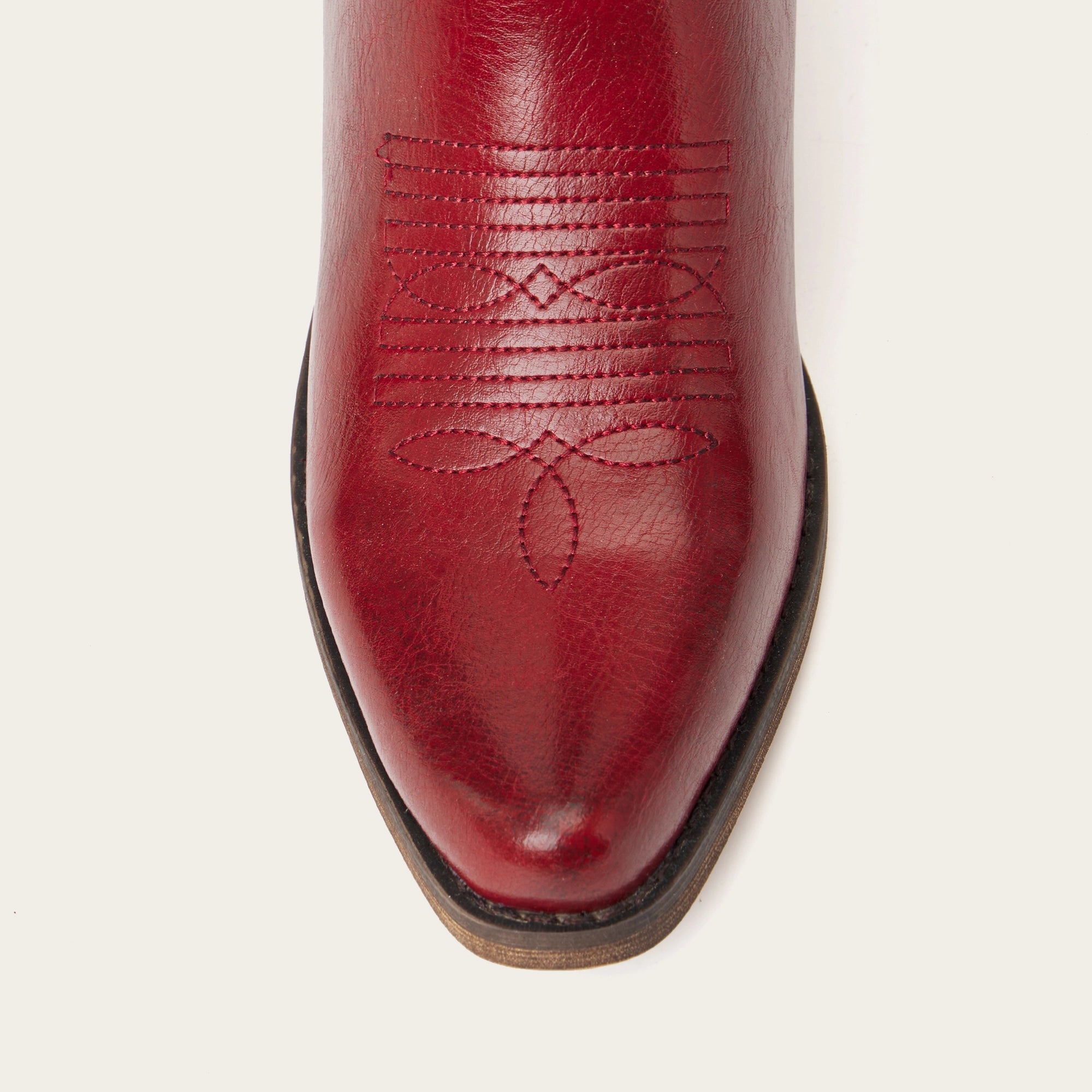 The Phoenix - Crimson Short Tall Cowboy Boots with Classic Western Embroidery