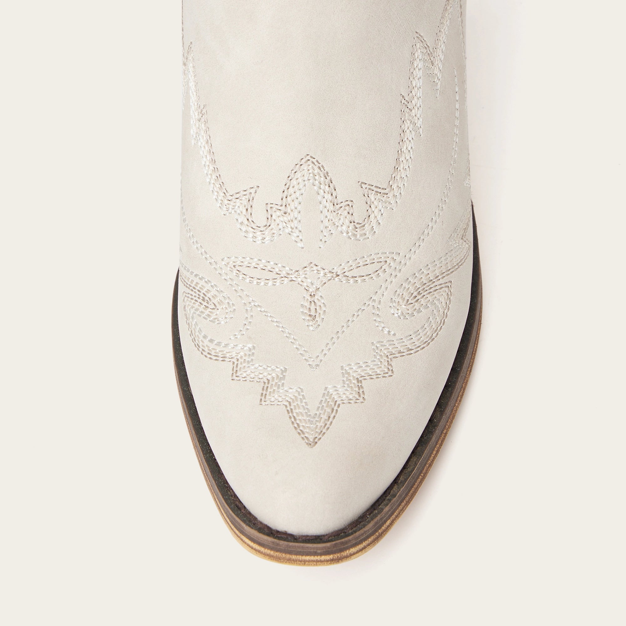 The Rosemary - Cream Classic Tall Cowgirl Boots with Embroidery