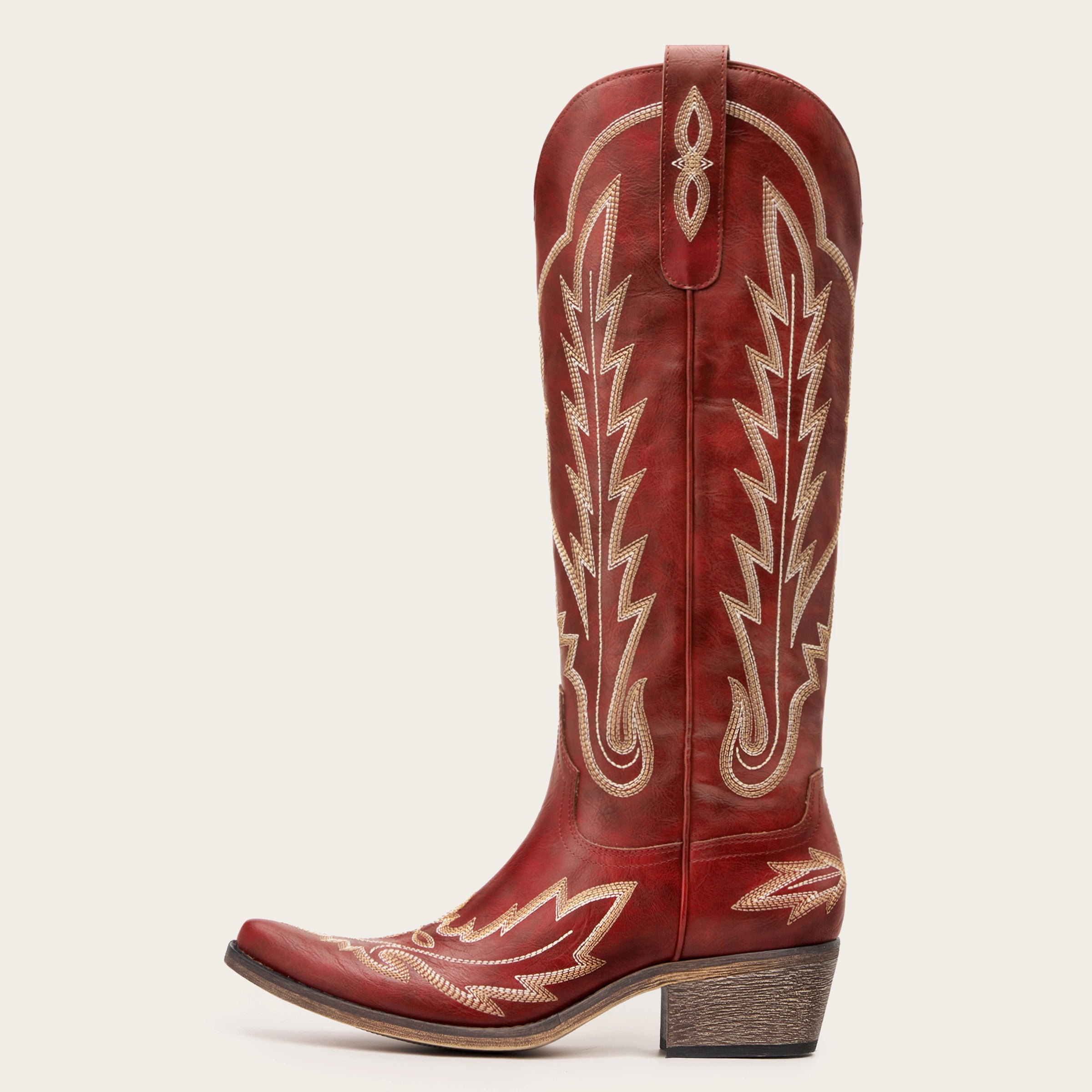 The Rosemary - Burgundy Classic Tall Cowgirl Boots with Embroidery