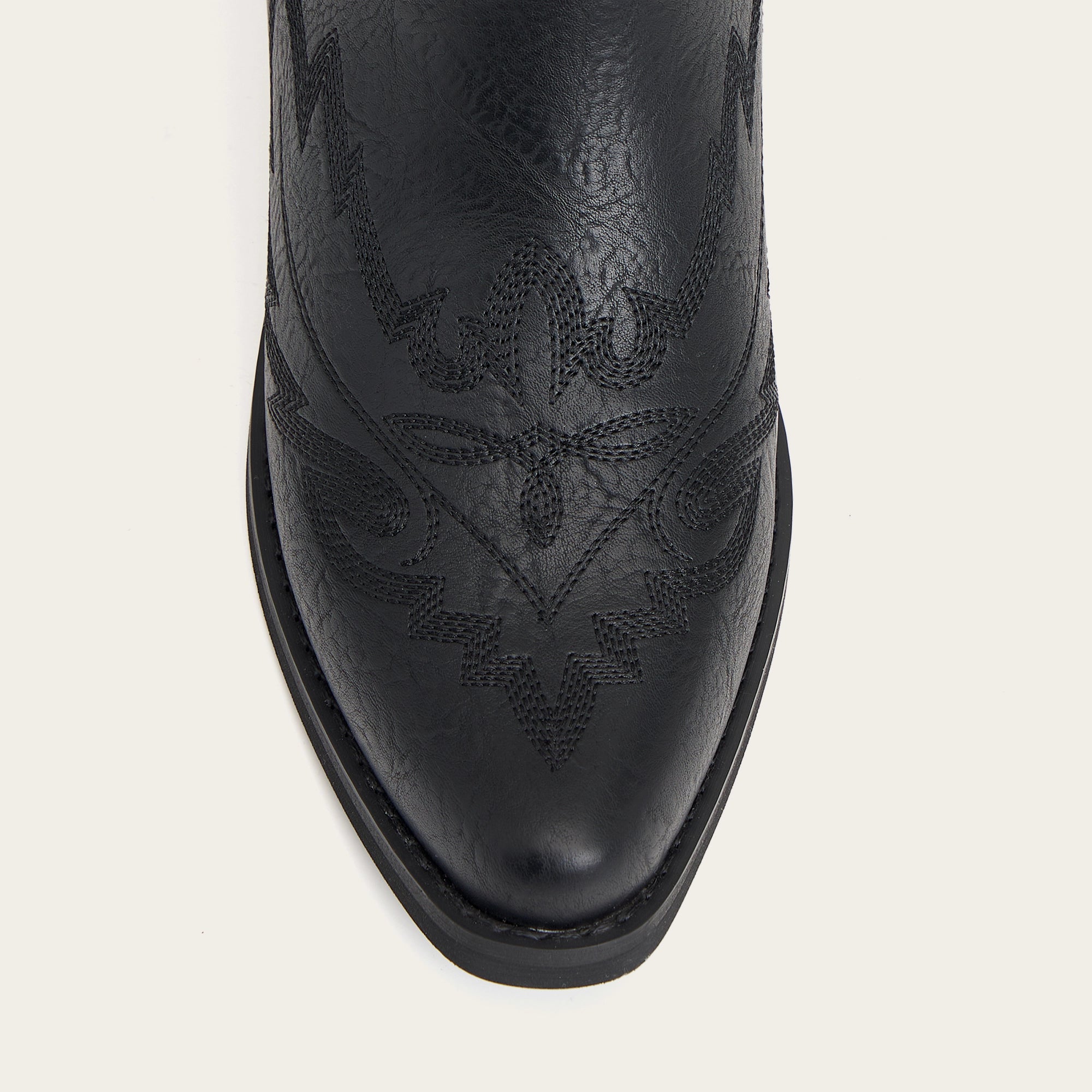 The Rosemary - Black Embroidered Tall Western Cowgirl Boots with Side Zipper