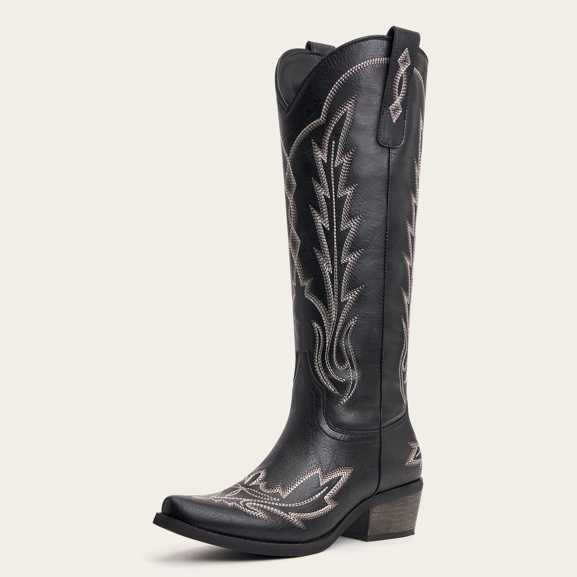 The Sierra – Black Lightning Embroidered Cowgirl Boots