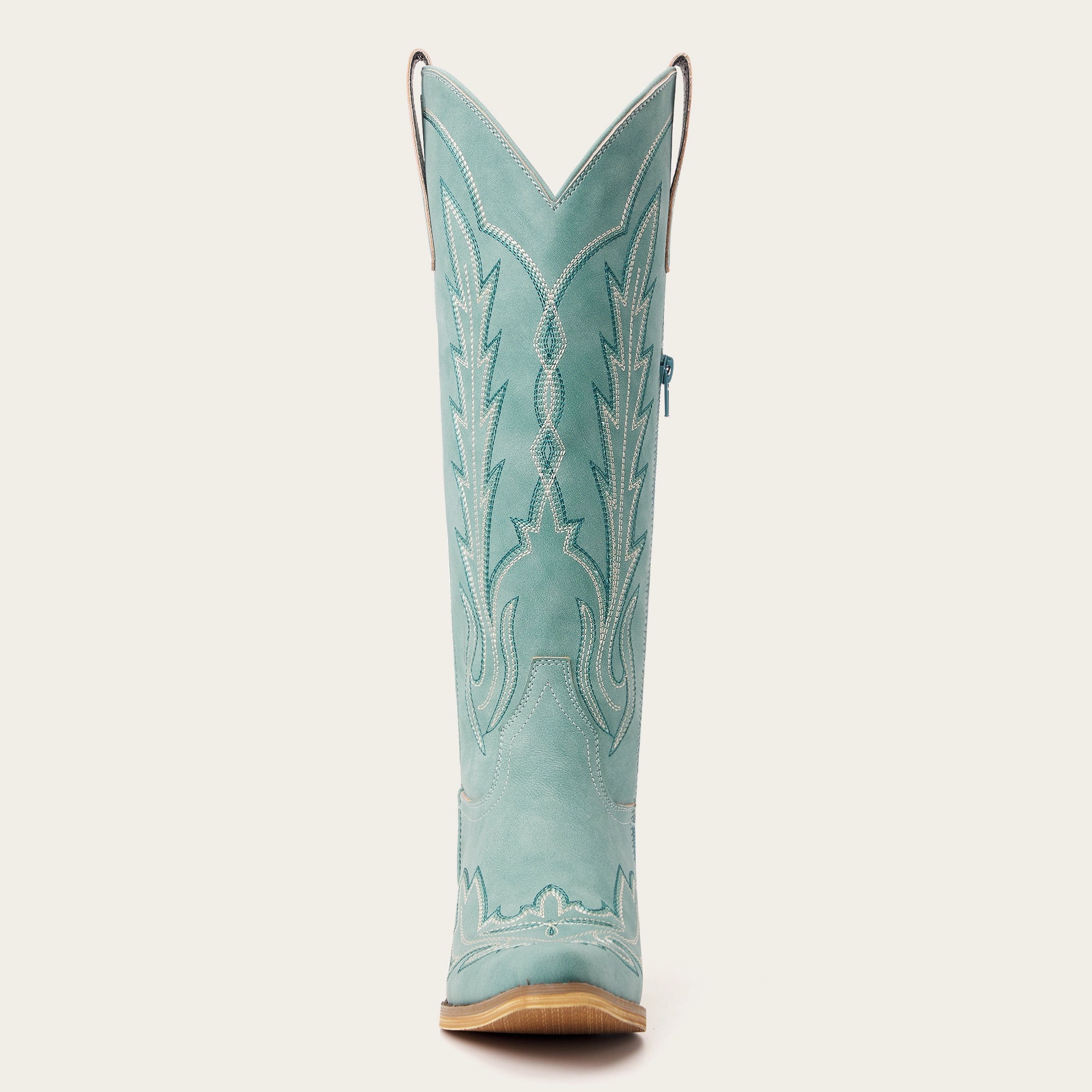 The Rosemary – Turquoise Lightning Embroidered Cowgirl Boots