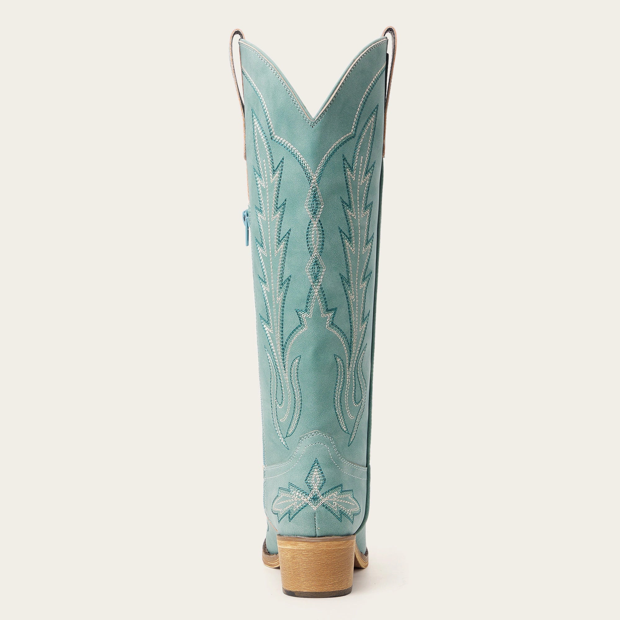 The Rosemary – Turquoise Lightning Embroidered Cowgirl Boots