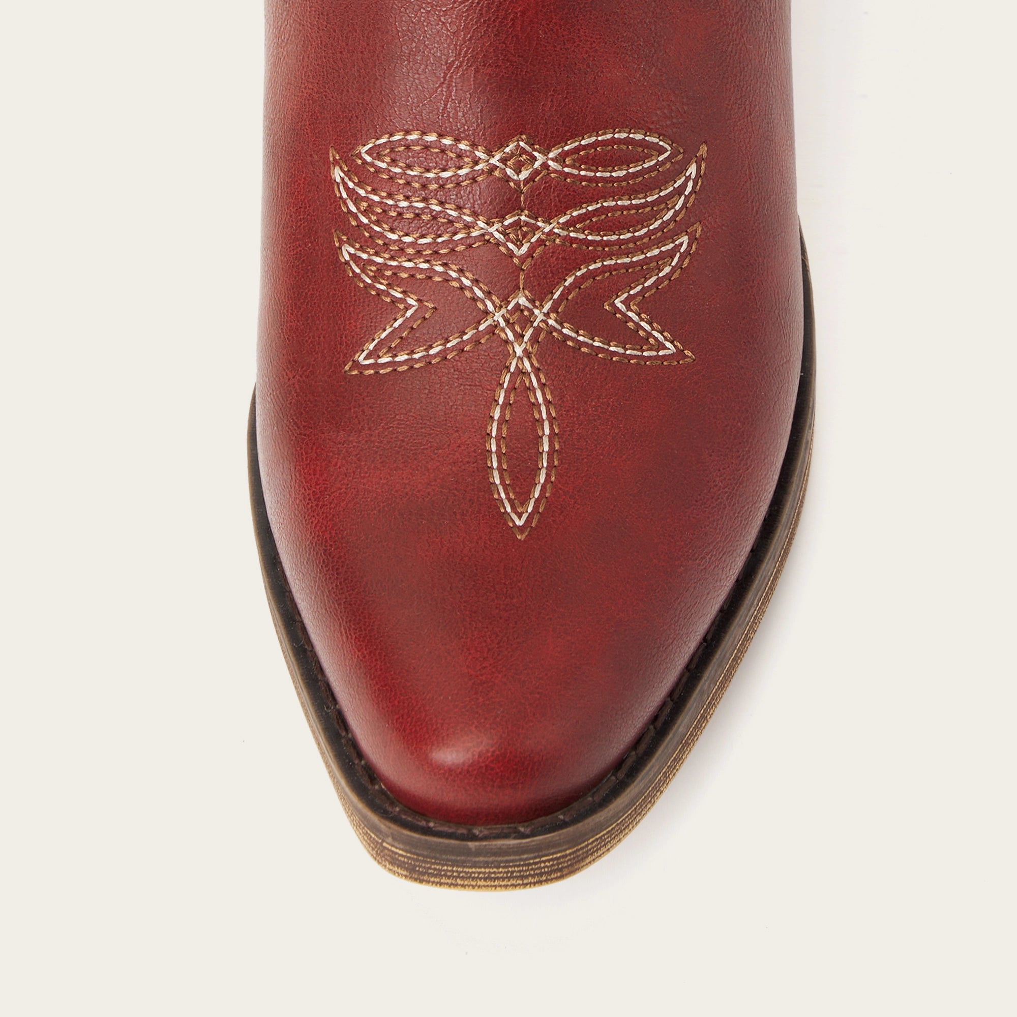 The Molly Wood - Red Starburst Embroidered Snip Toe Tall Western Cowgirl Boots