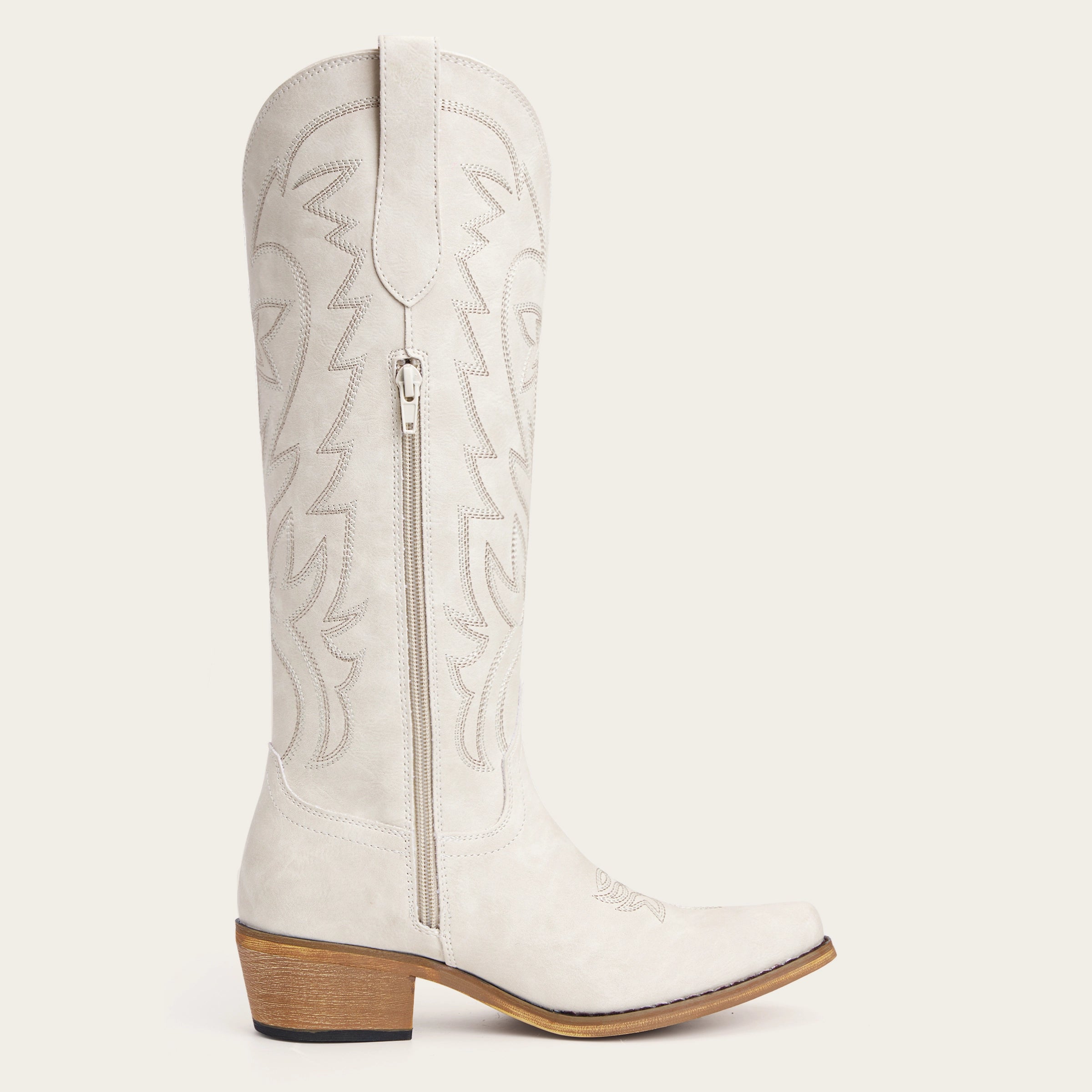 The Molly Wood – Brown Starburst Embroidered Snip Toe Tall Western Cowgirl Boots