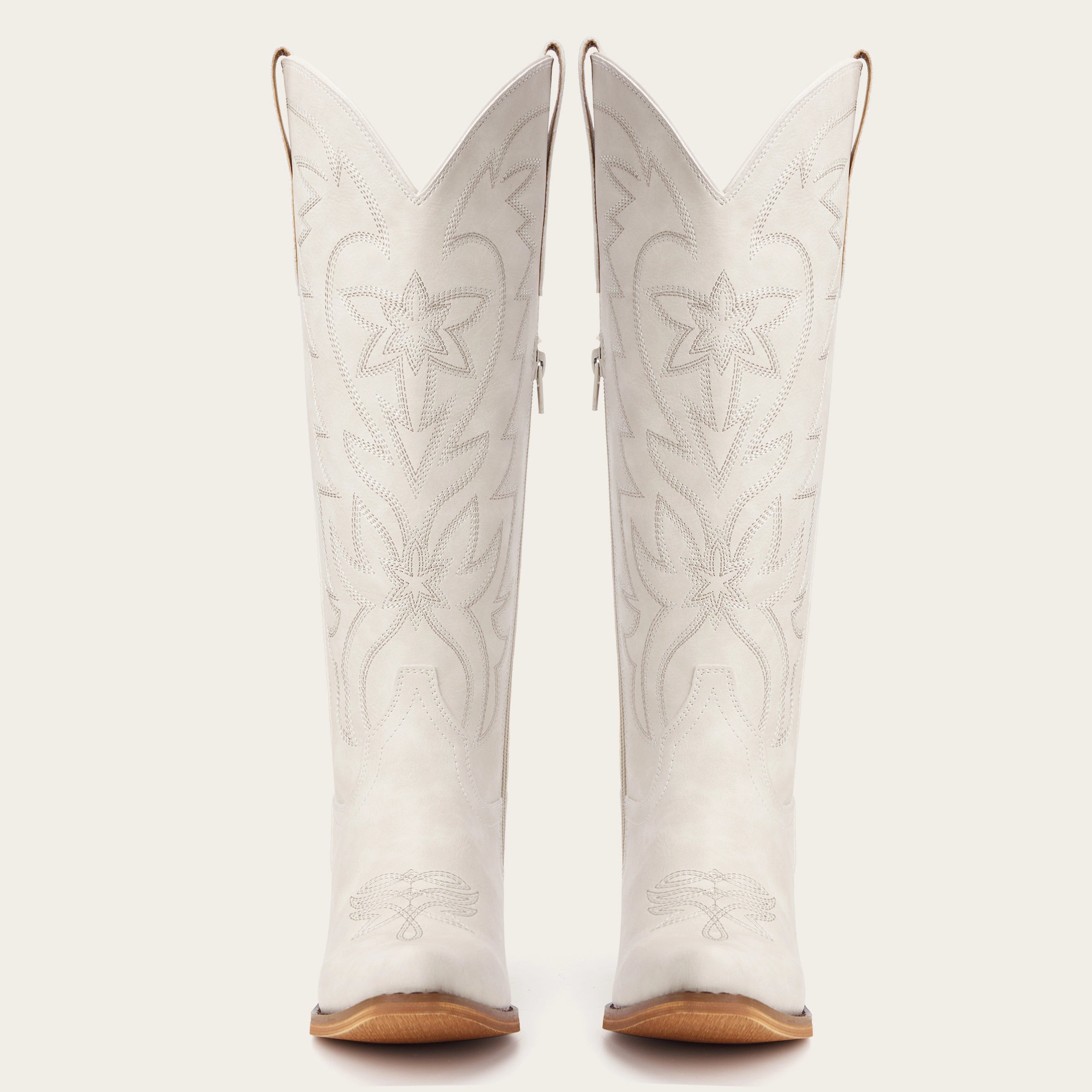 The Molly Wood – Brown Starburst Embroidered Snip Toe Tall Western Cowgirl Boots