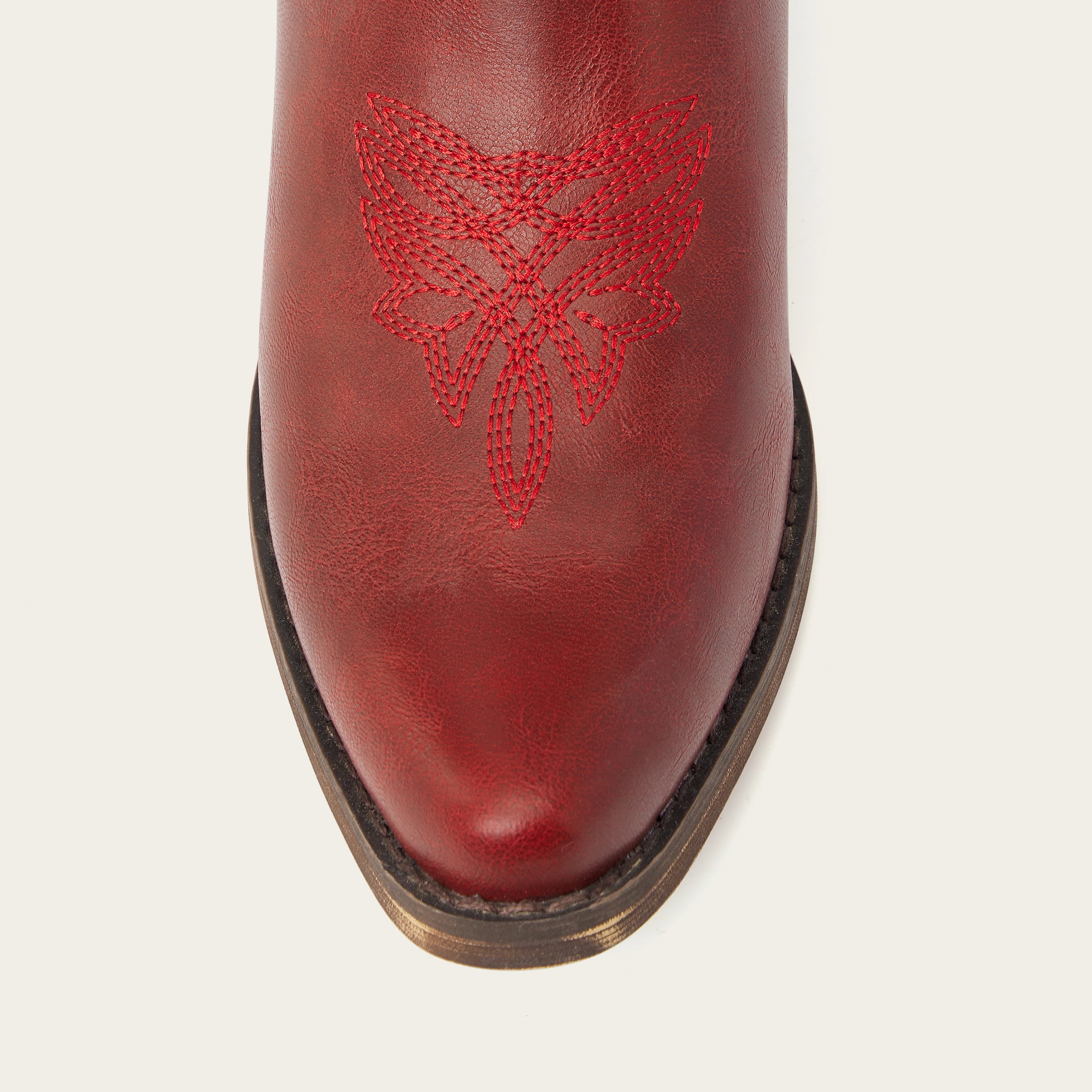 The Molly Wood - Canyon Red Embroidered Tall Western Cowgirl Boots with Side Zipper