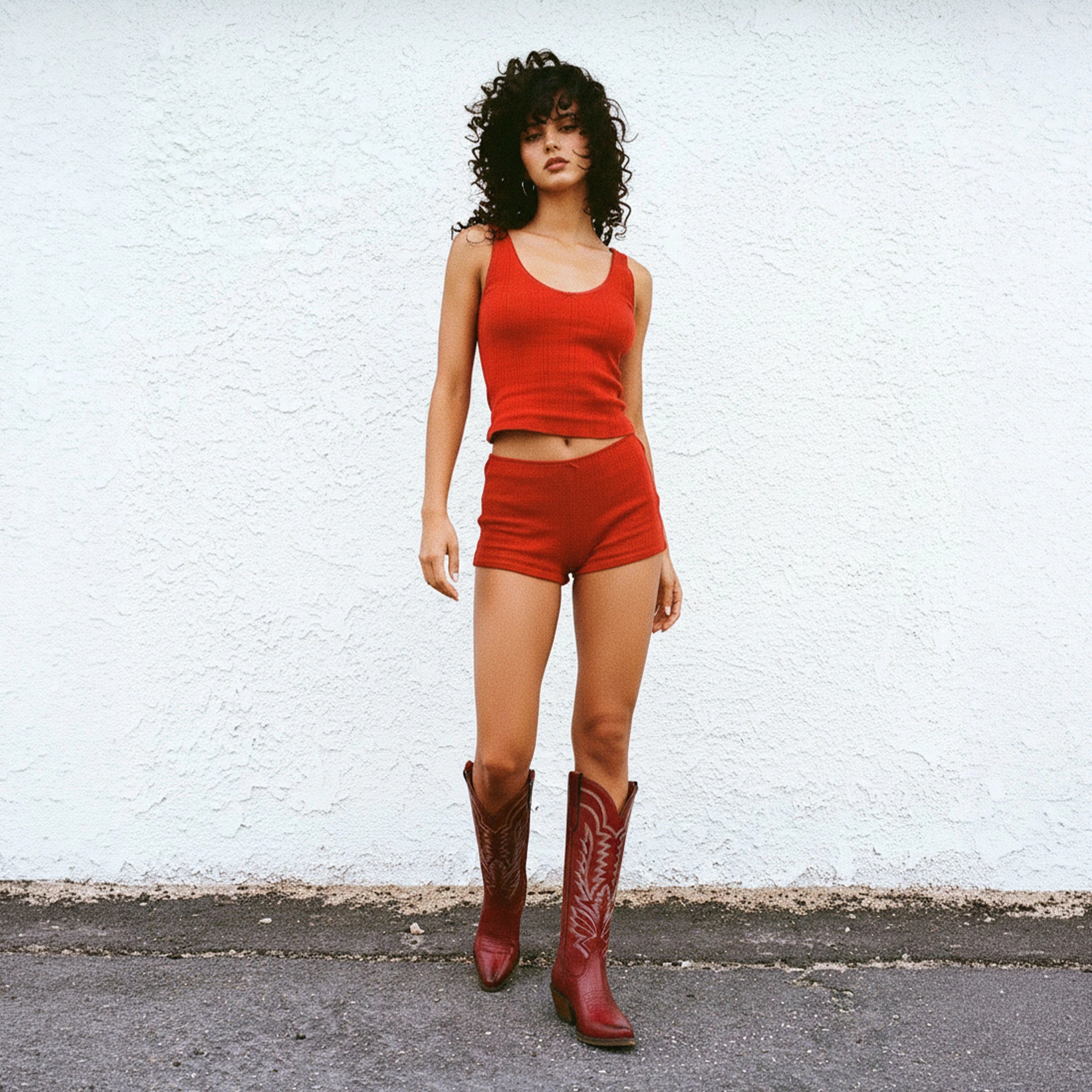 The Laurey - Crimson Embroidered Cowgirl Boots with Classic Western Flair