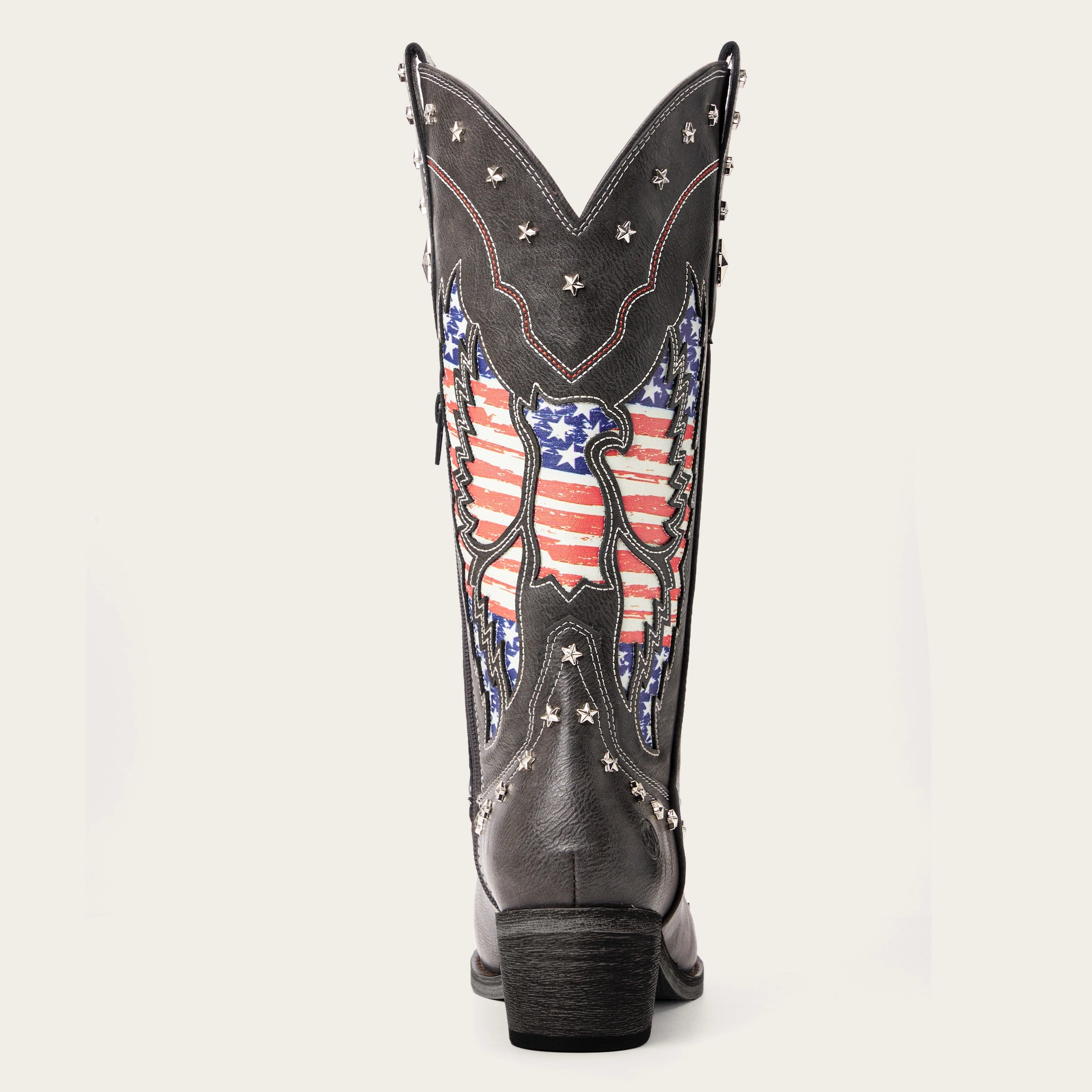 The Liberty – Grey Cowgirl Boots with 50 Stars & American Flag Eagle Embroidery
