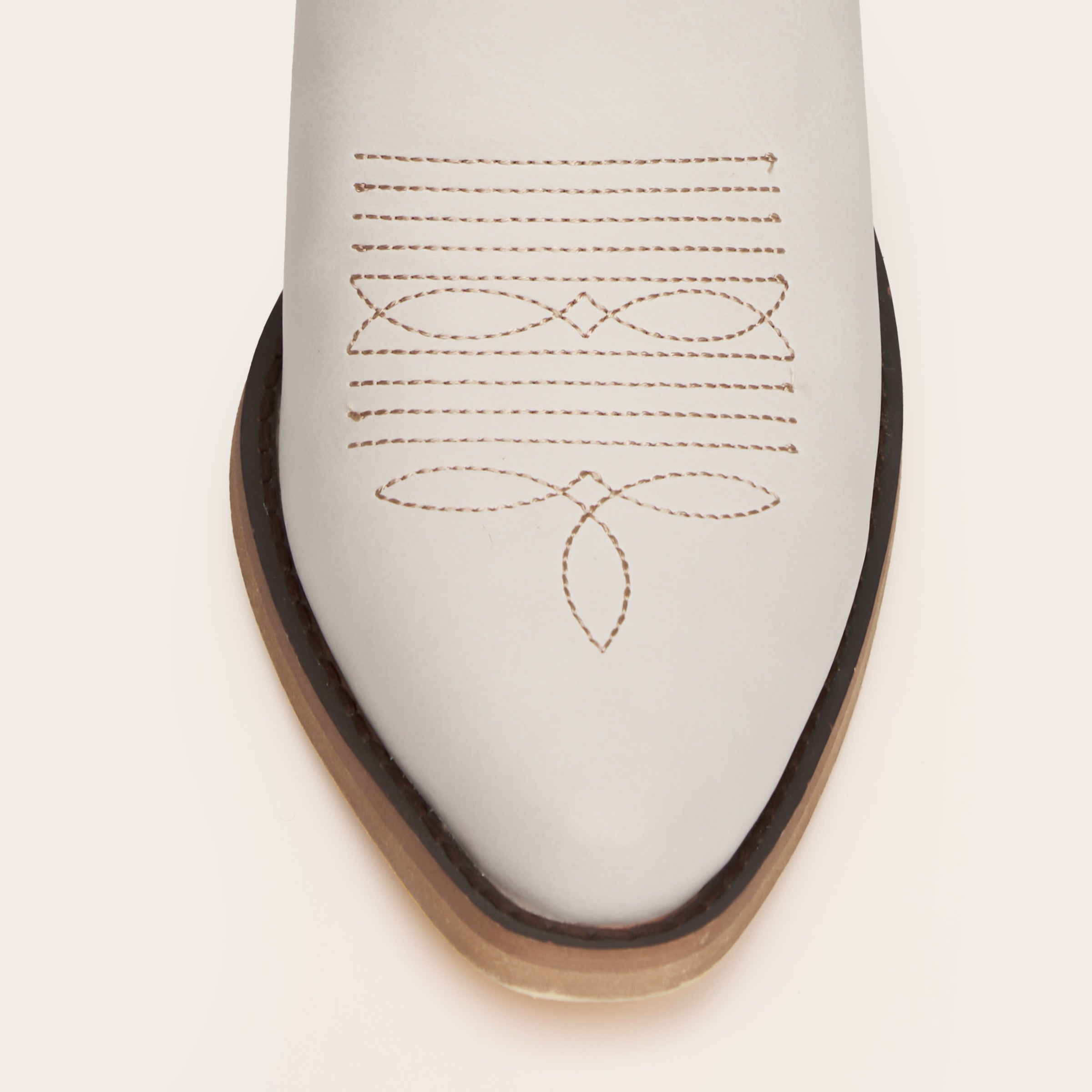 The Elizabeth - Cream Cowgirl Boots with Timeless Elegance Embroidery