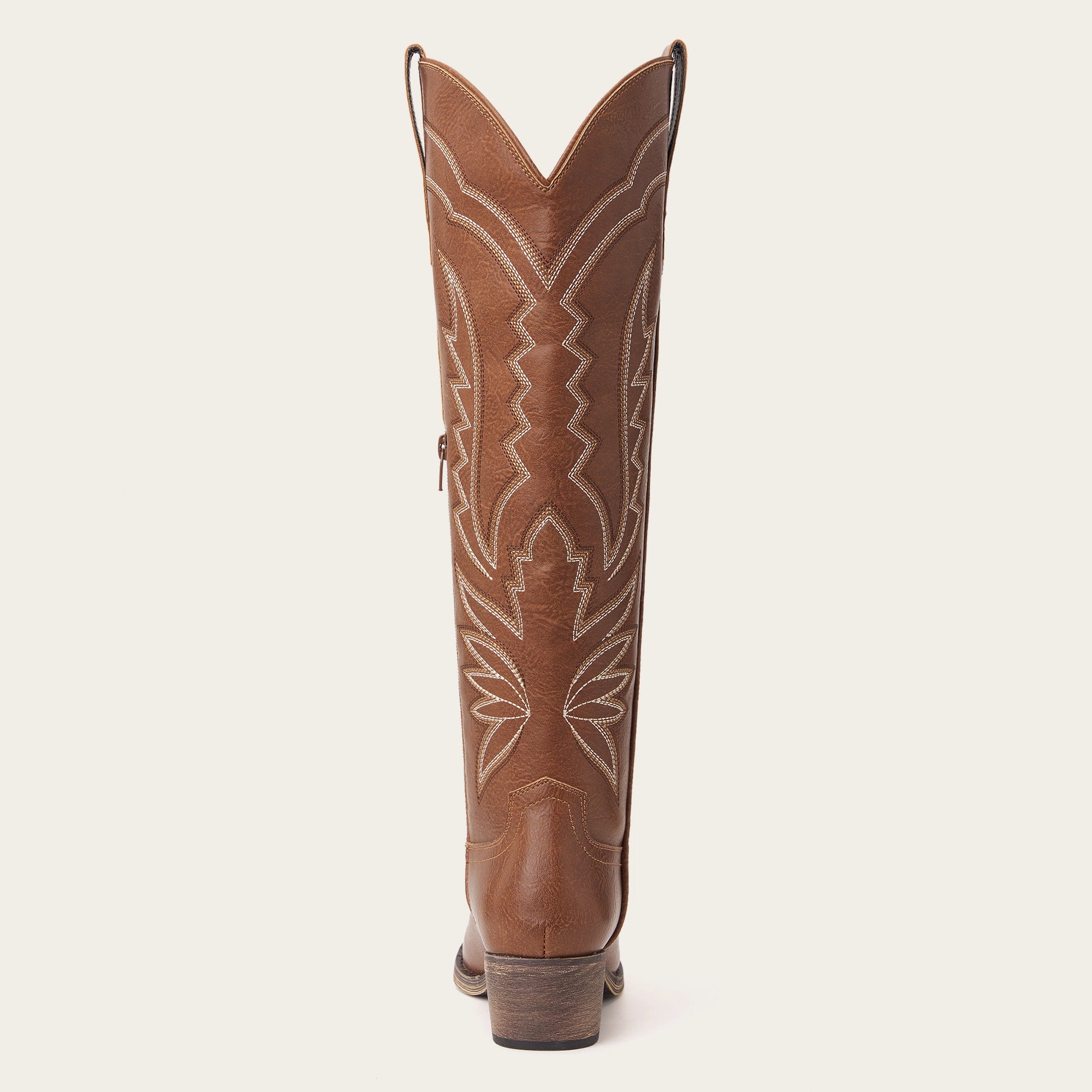 The Laurey - Brown Lightning Embroidered Cowgirl Boots with Classic Western Flair