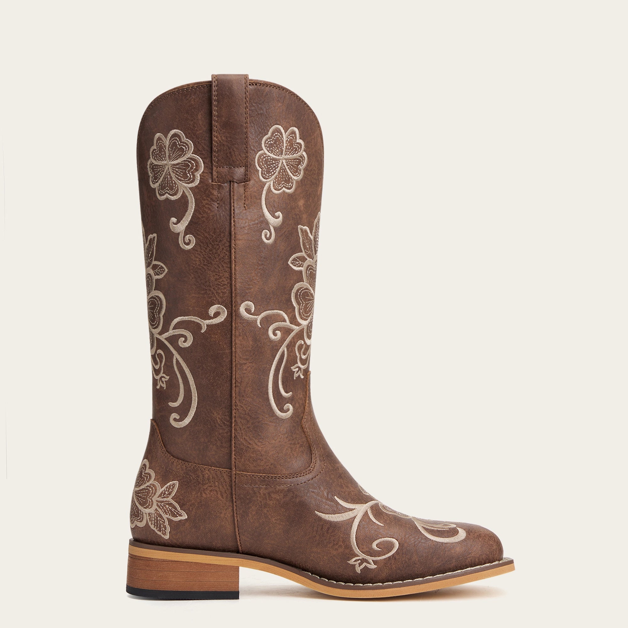 The Magnolia – Floral Square Toe Cowgirl Boots