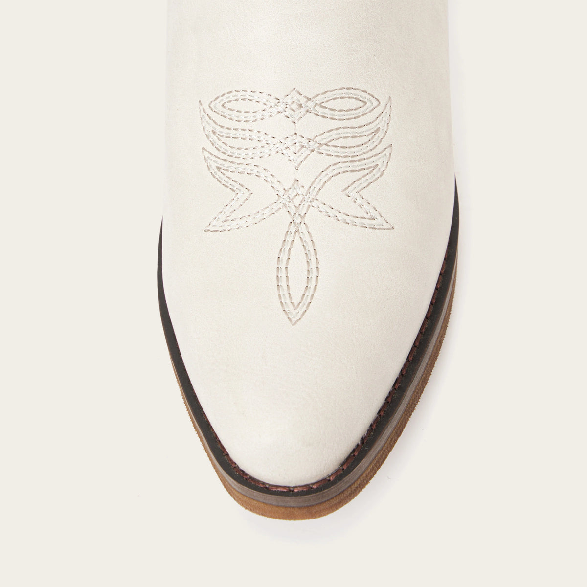 The Molly Wood - Cream Starburst Embroidered Tall Western Cowgirl Boots with Side Zipper