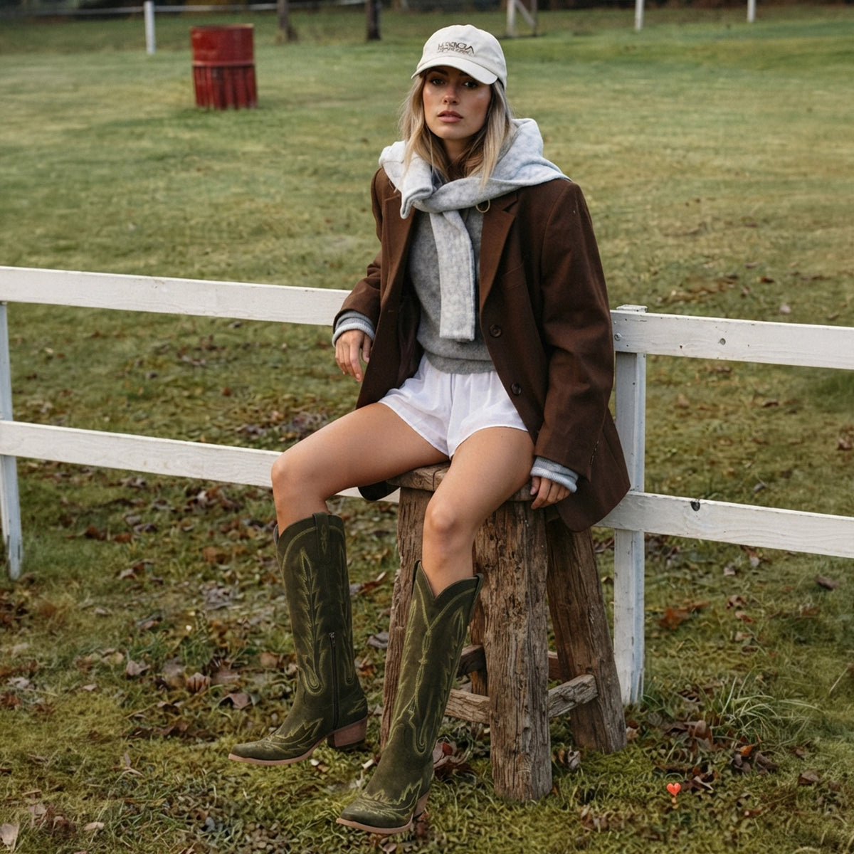 green dress cowboy boots Cowgirl for Women long green dress with cowboy boots