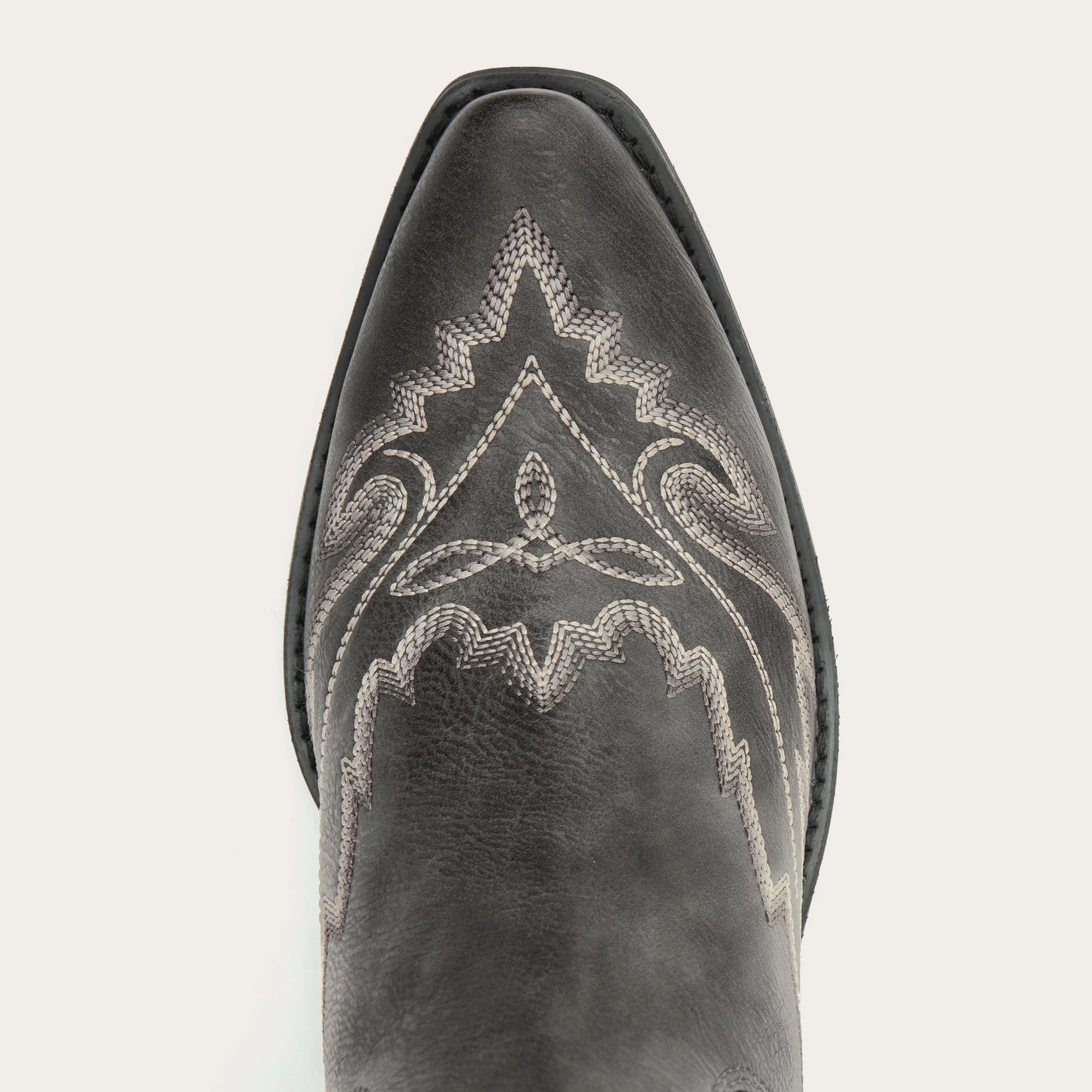 The Ross - Grey Over-the-Knee Cowgirl Boots with Back Tie & Embroidery