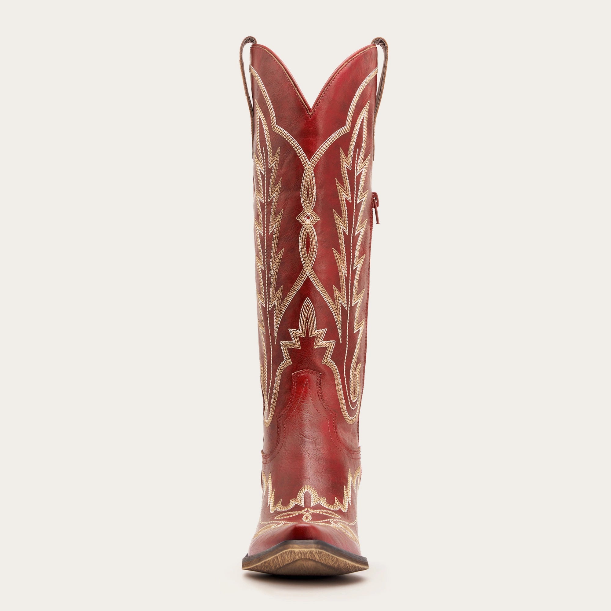 The Rosemary - Red Classic Tall Cowgirl Boots with Embroidery