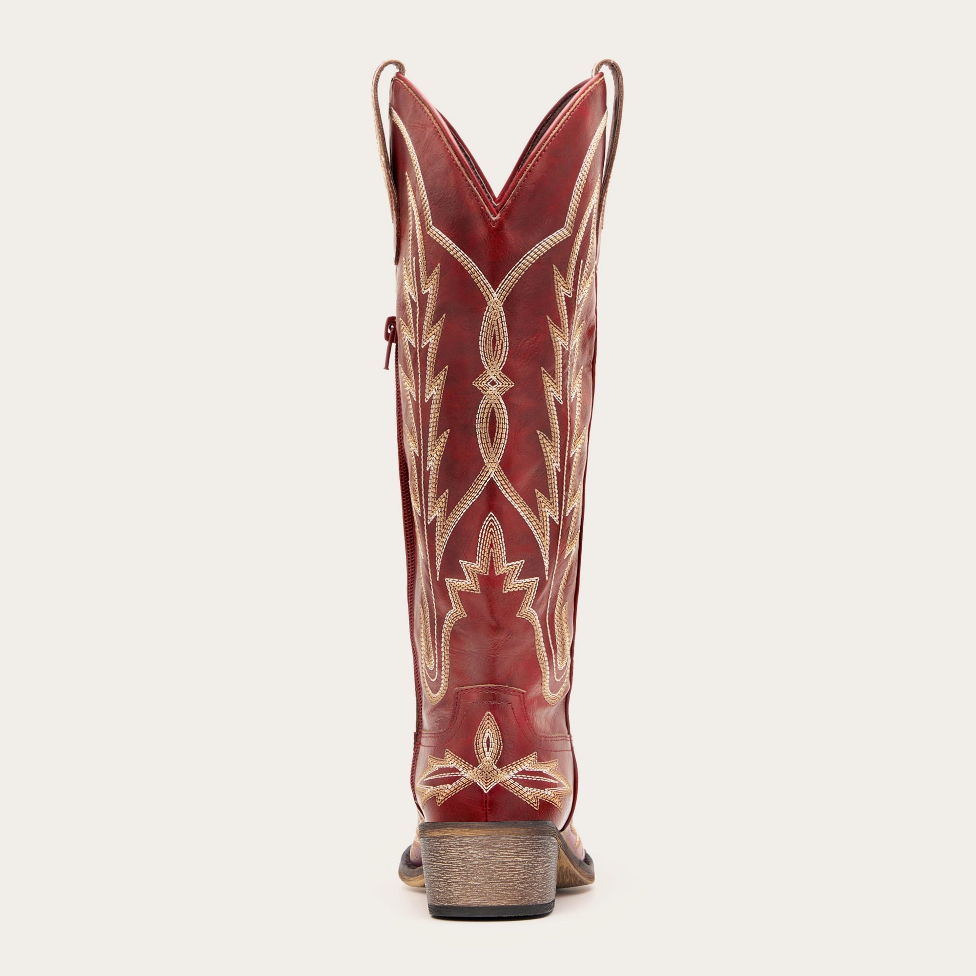 The Rosemary - Red Classic Tall Cowgirl Boots with Embroidery