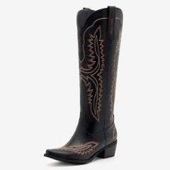 Women's Embroidered Black Cowgirl Boots